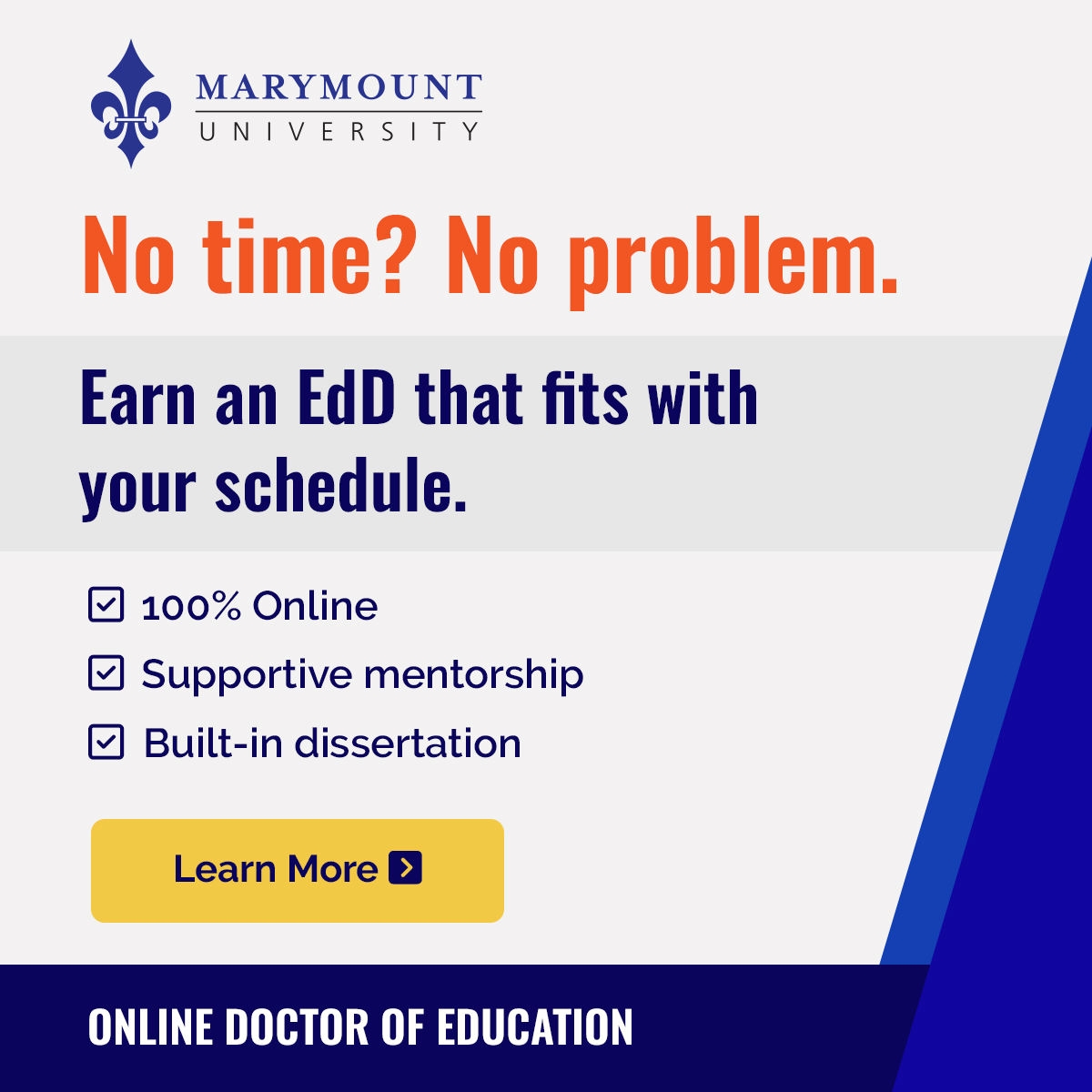 Marymount University Facebook ad