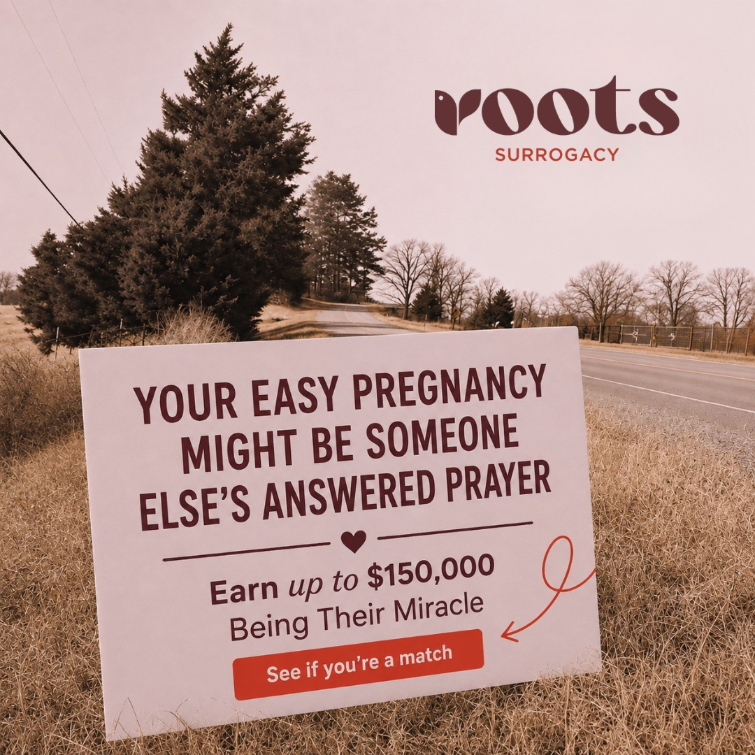 Roots Surrogacy Facebook ad: Learn More