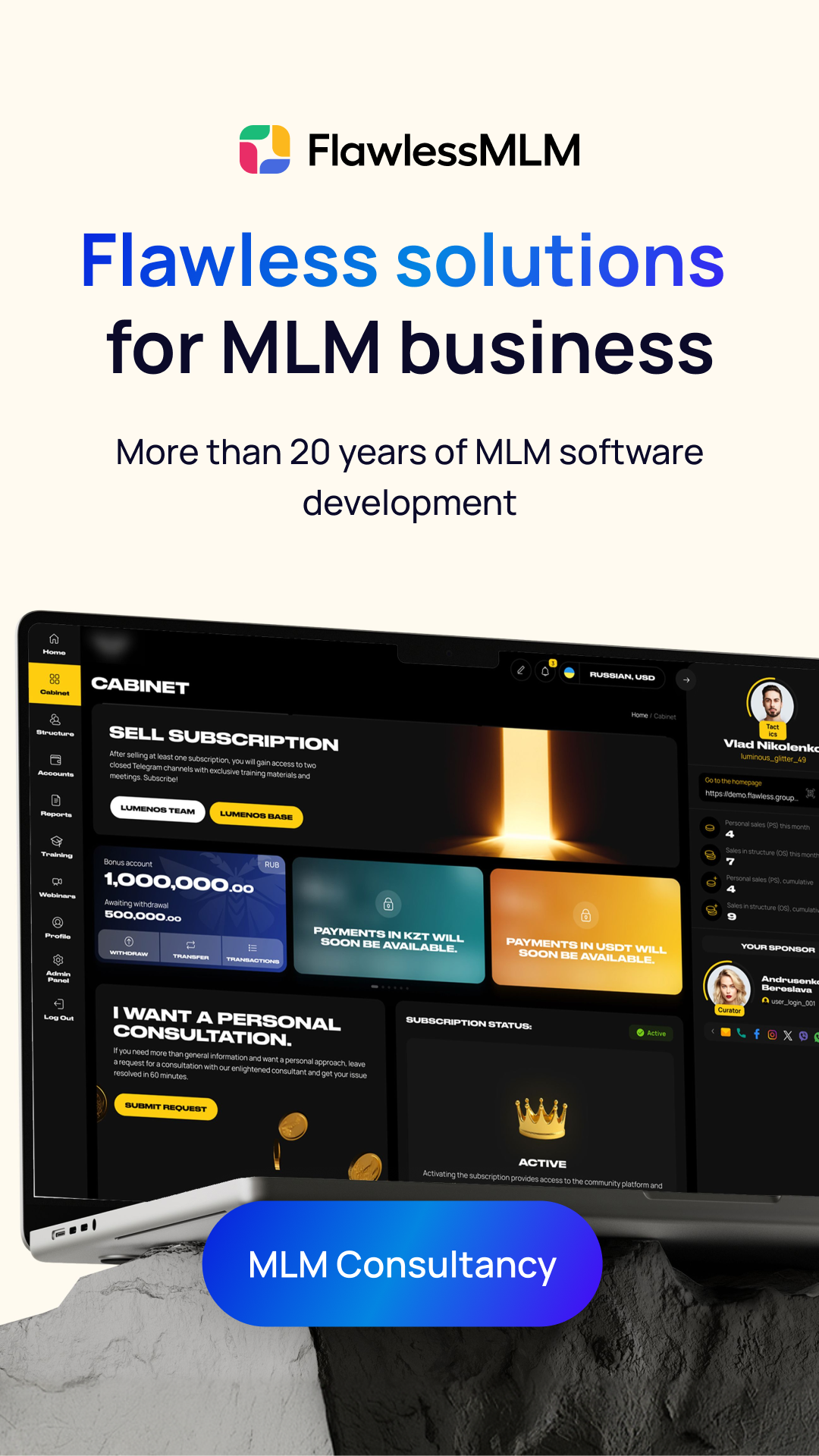 FlawlessMLM Global Facebook ad from Jun 20, 2026