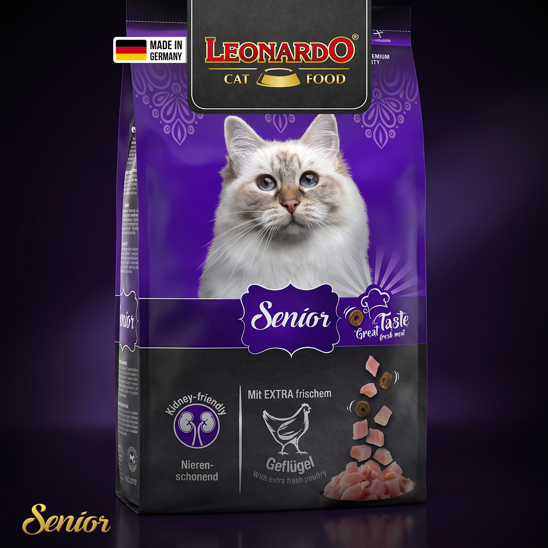 Leonardo Cat food Chile Facebook ad: Porque sus mejores años también merecen una gran…