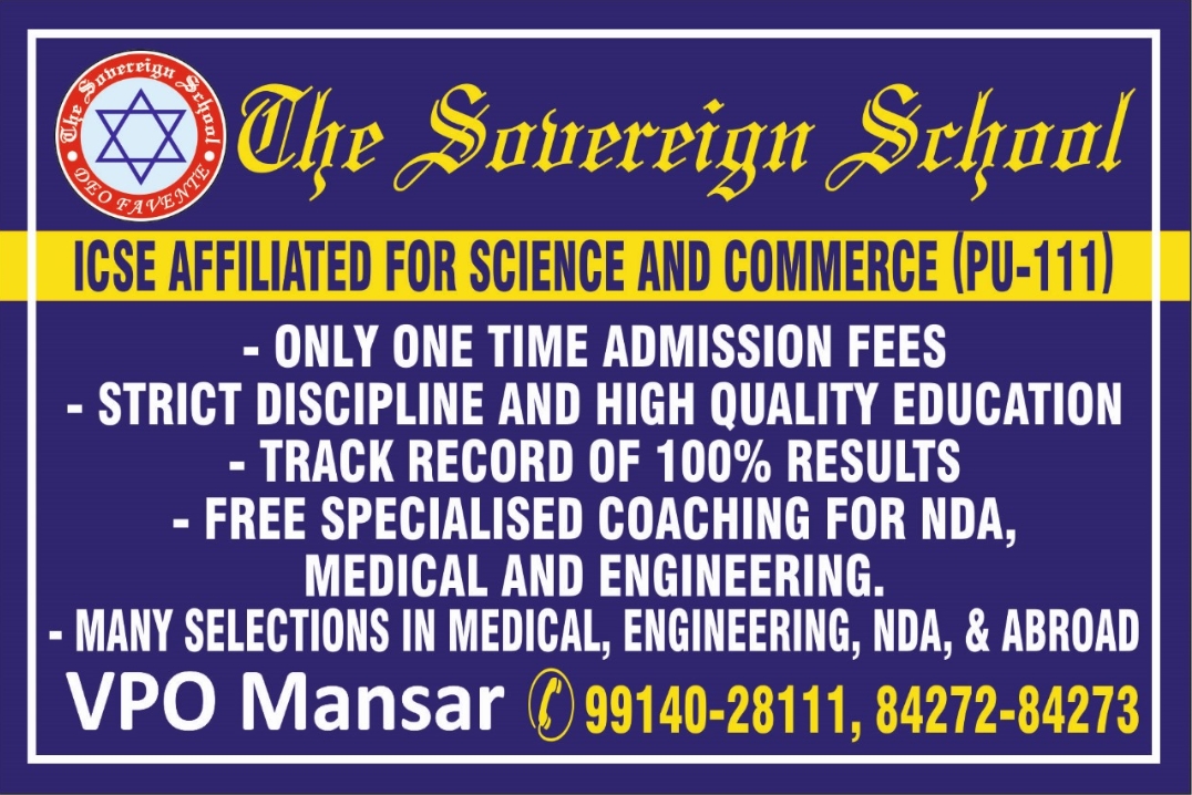 The Sovereign School Facebook ad: Only in area with ICSE upto 10+2 for…