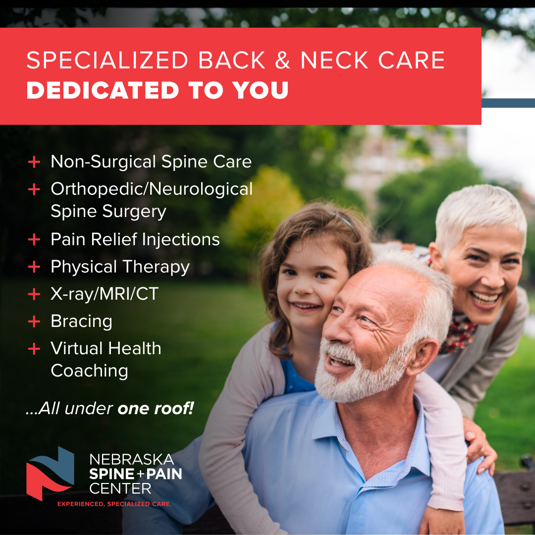 Nebraska Spine + Pain Center Facebook ad: Looking for back or neck treatment?