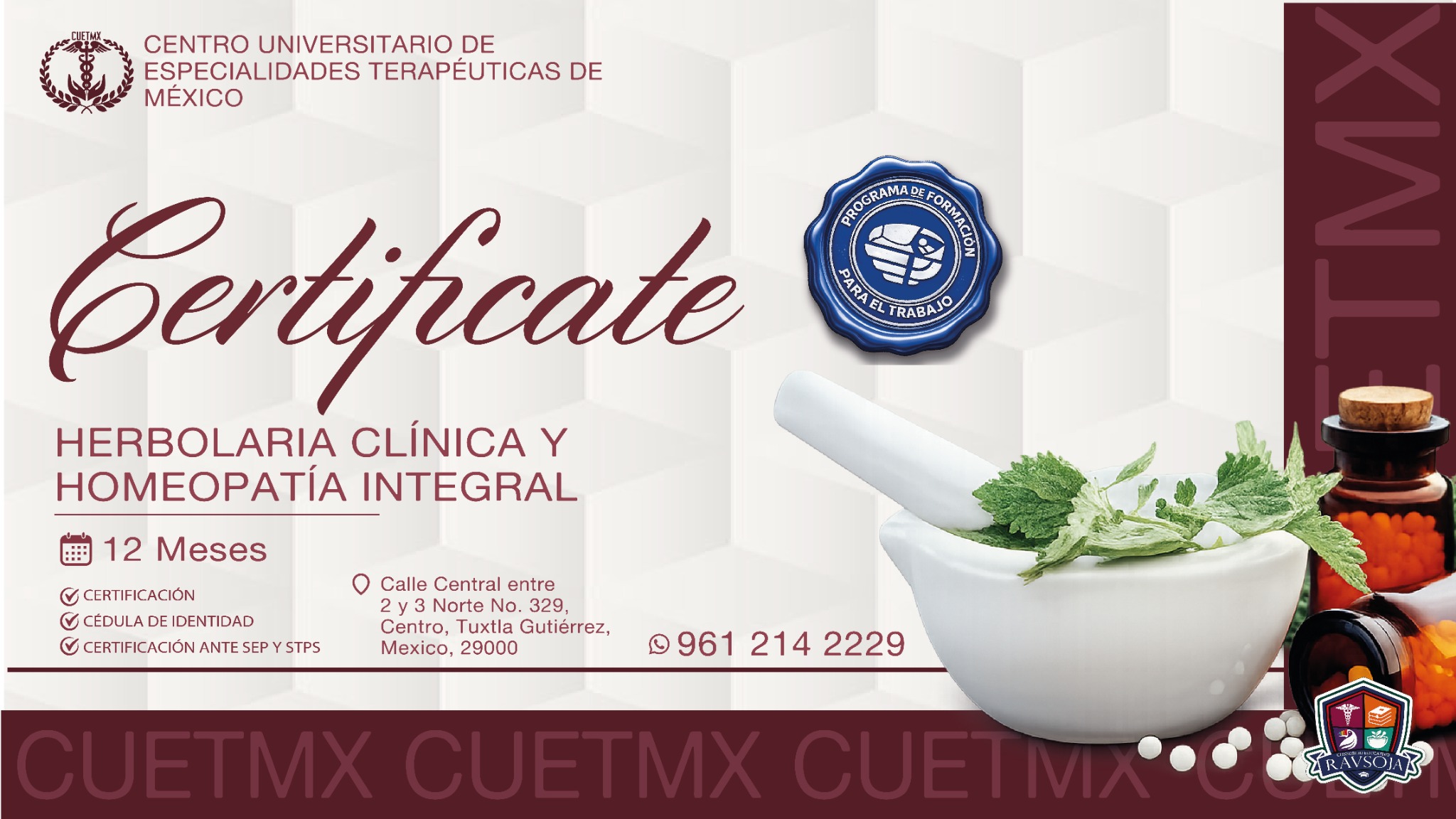 Centro Universitario de Especialidades Terapéuticas de México Facebook ad: DIPLOMADO EN HERBOLARIA CLÍNICA Y HOMEOPATÍA INTEGRAL