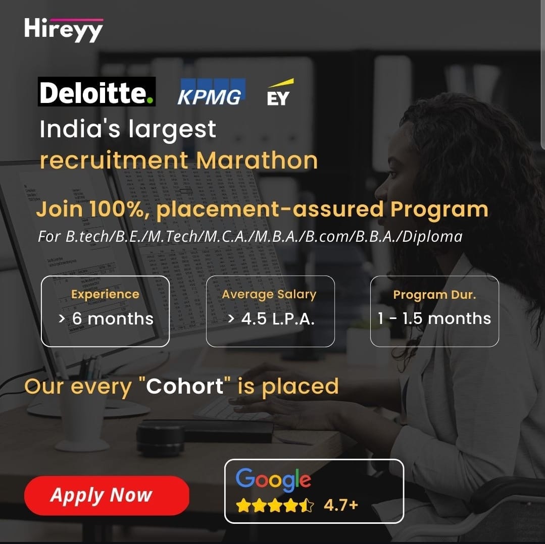 Hireyy.com Facebook ad: 100% placement Assistance program
