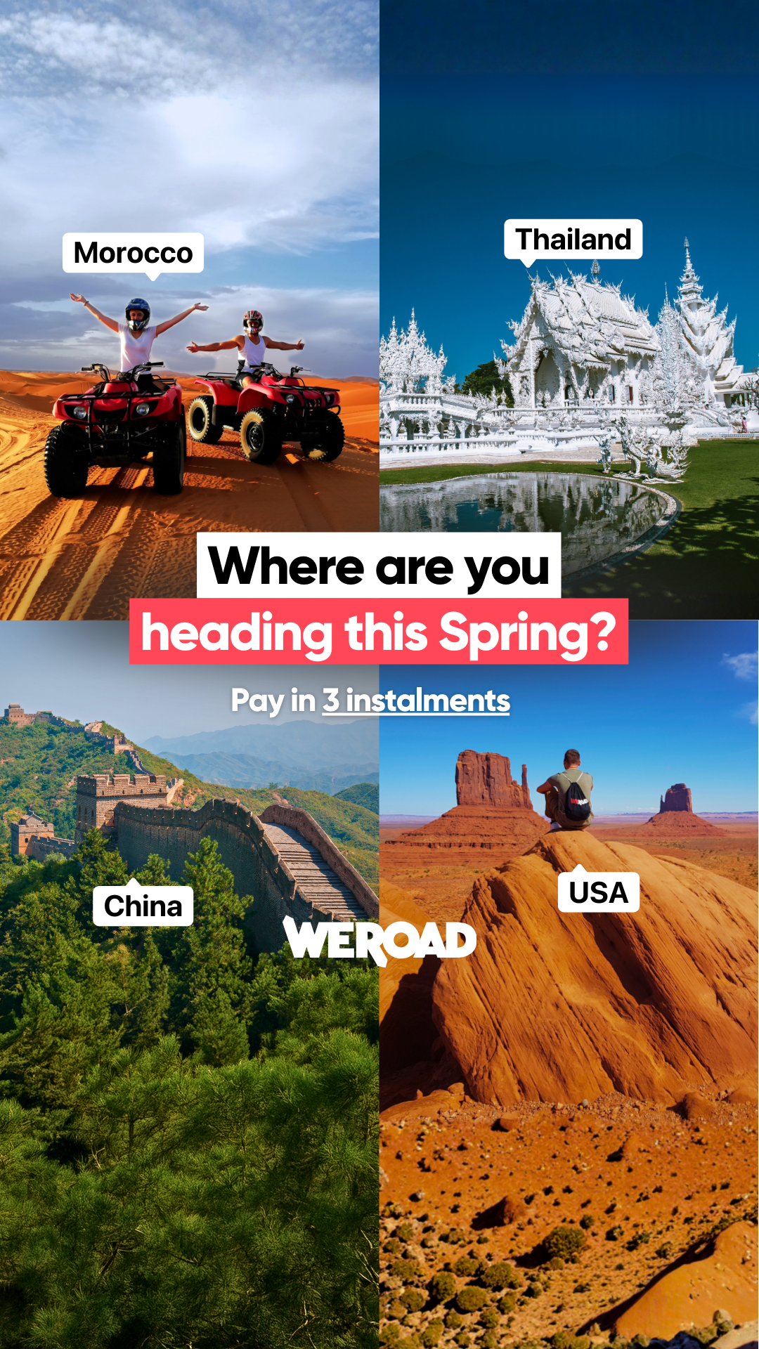 WeRoad Travel Facebook ad