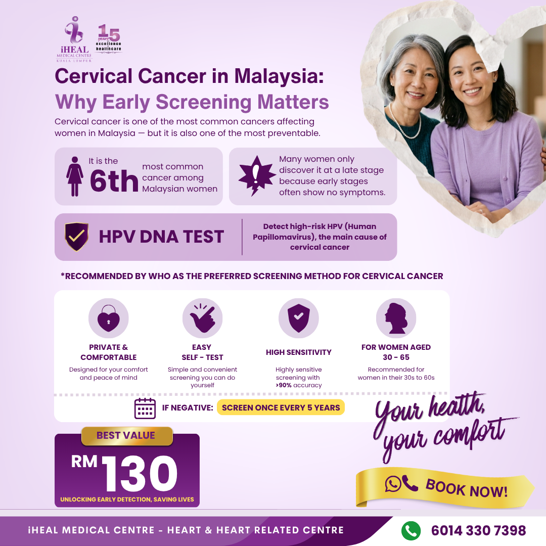 iHEAL Medical Centre Facebook ad: GET HPV TEST NOW
