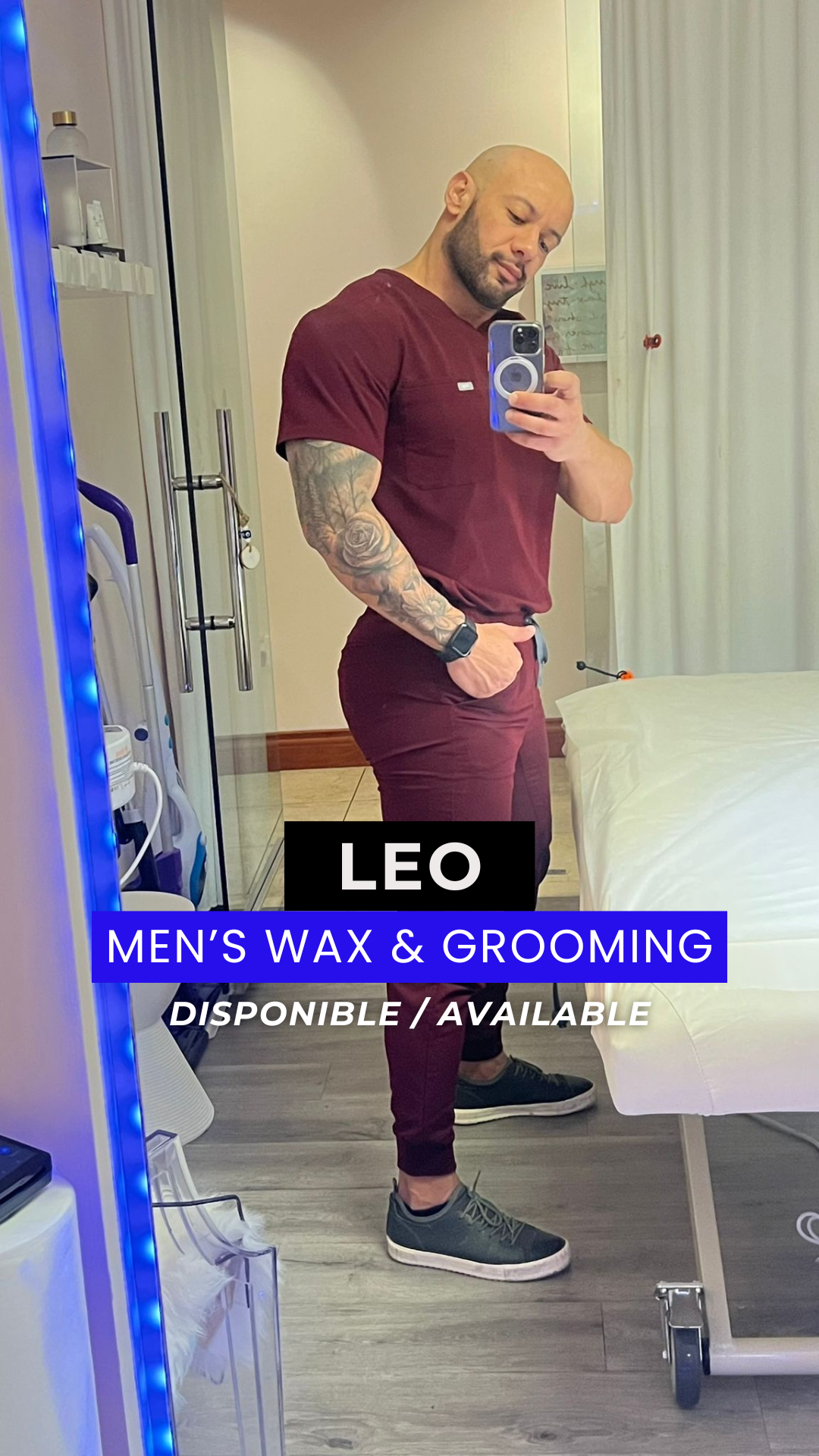 Alexspot24 - Manscaping, Waxing for Men, Laser & Skin Men Spa in Miami Facebook ad: Men’s Waxing with Leo, Precision You Can Trust