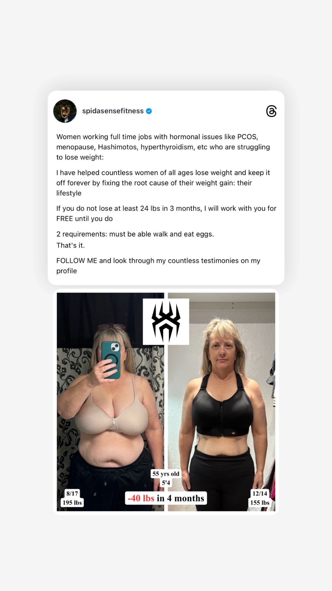 Spidasensefitness Facebook ad
