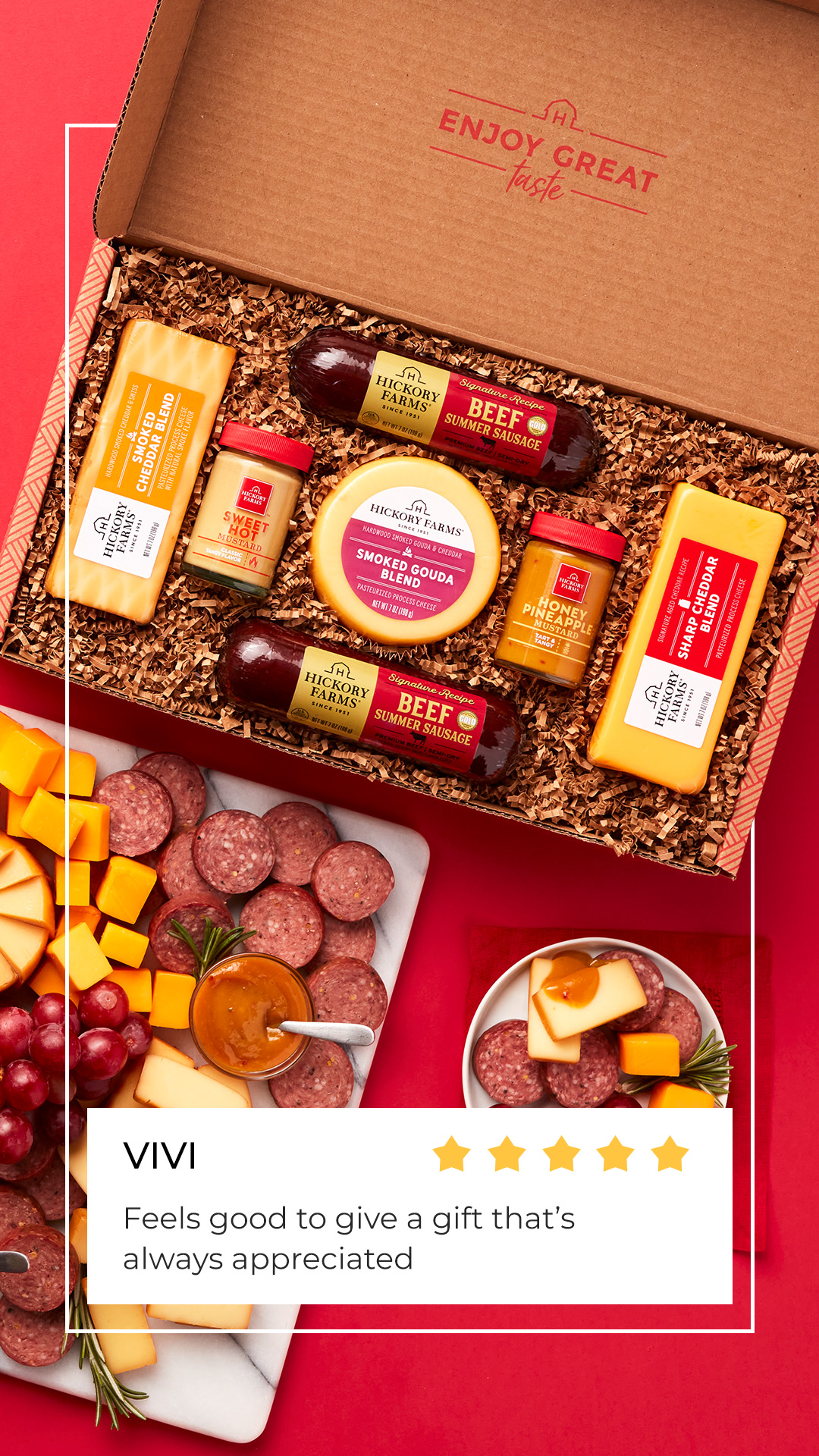 Hickory Farms Facebook ad from Aug 14, 2026