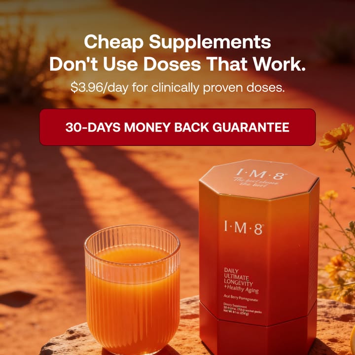 IM8 Global Facebook ad: Longevity Starts at the Cellular Level