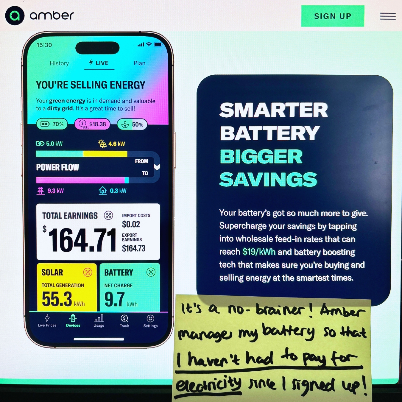 Amber Electric Facebook ad: Save with wholesale