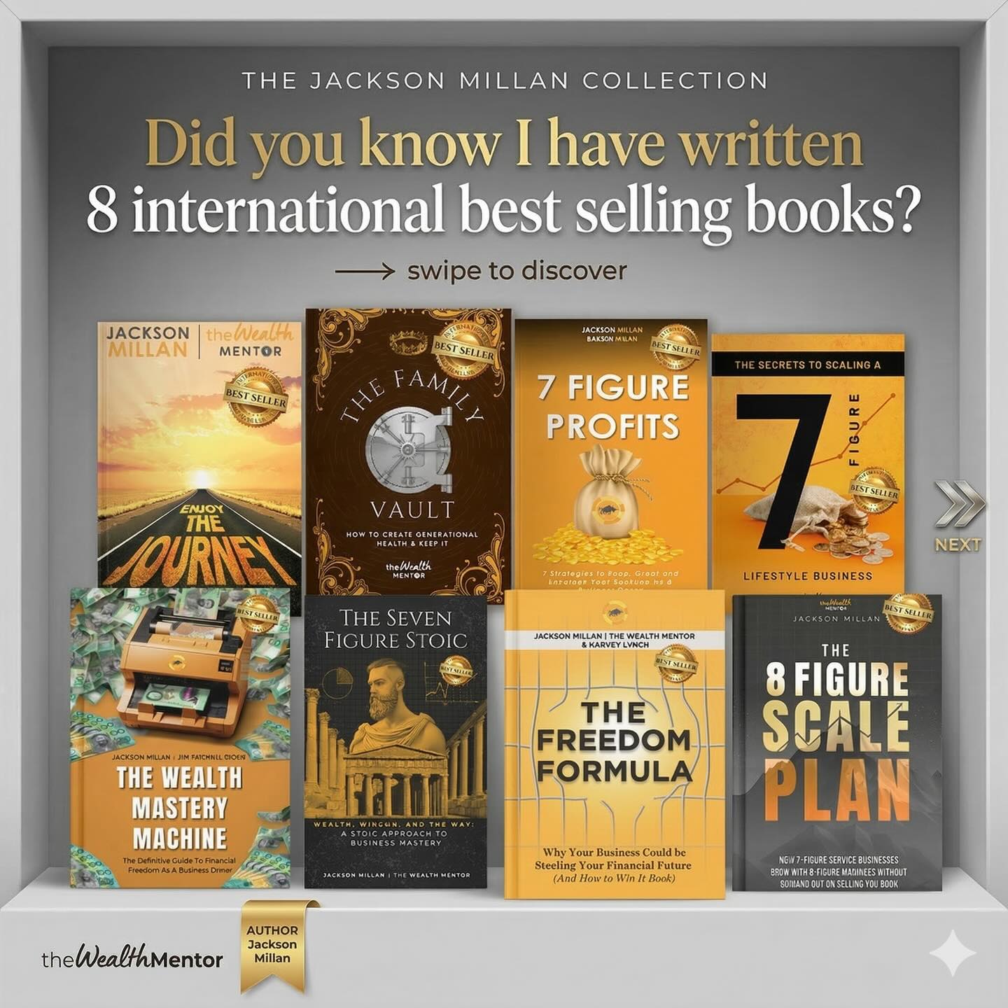 Jackson Millan - The Wealth Mentor Facebook ad: Most business owners read books written by people…