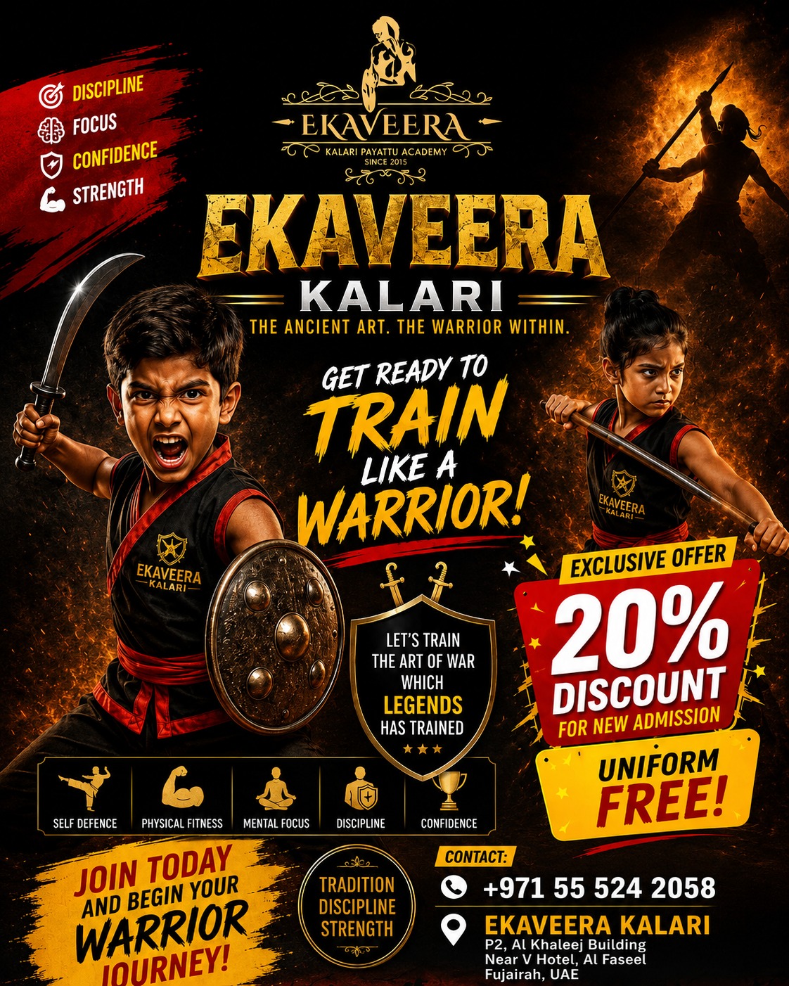 Ekaveera kalari uae Facebook ad: UNLEASH THE WARRIOR WITHIN!