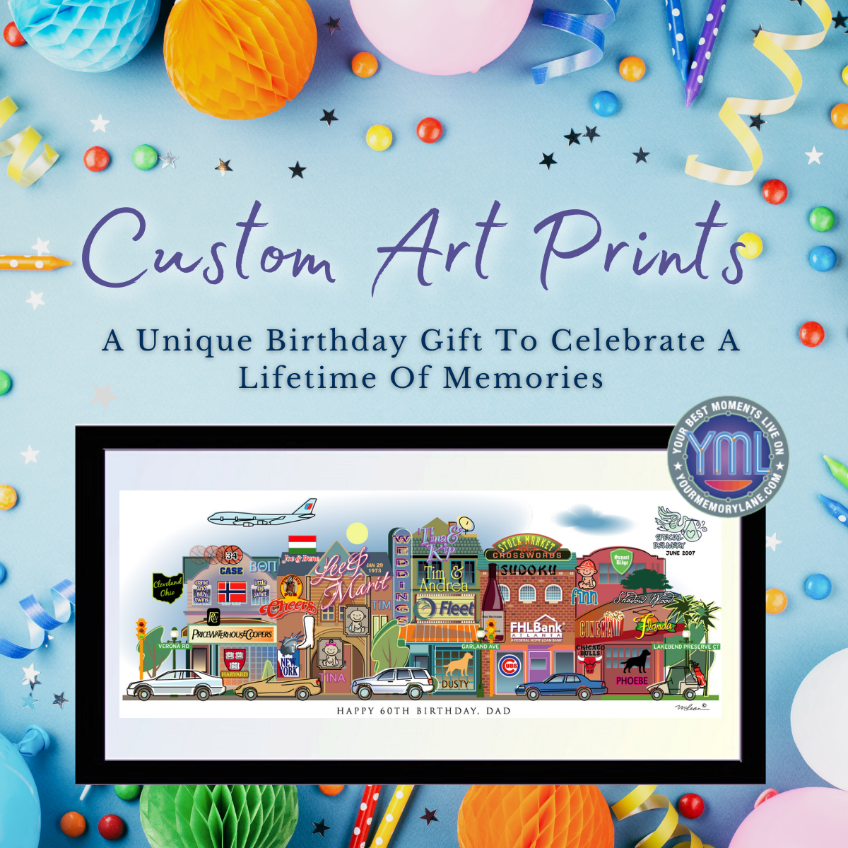 Your Memory Lane Facebook ad: Unique Birthday Gifts