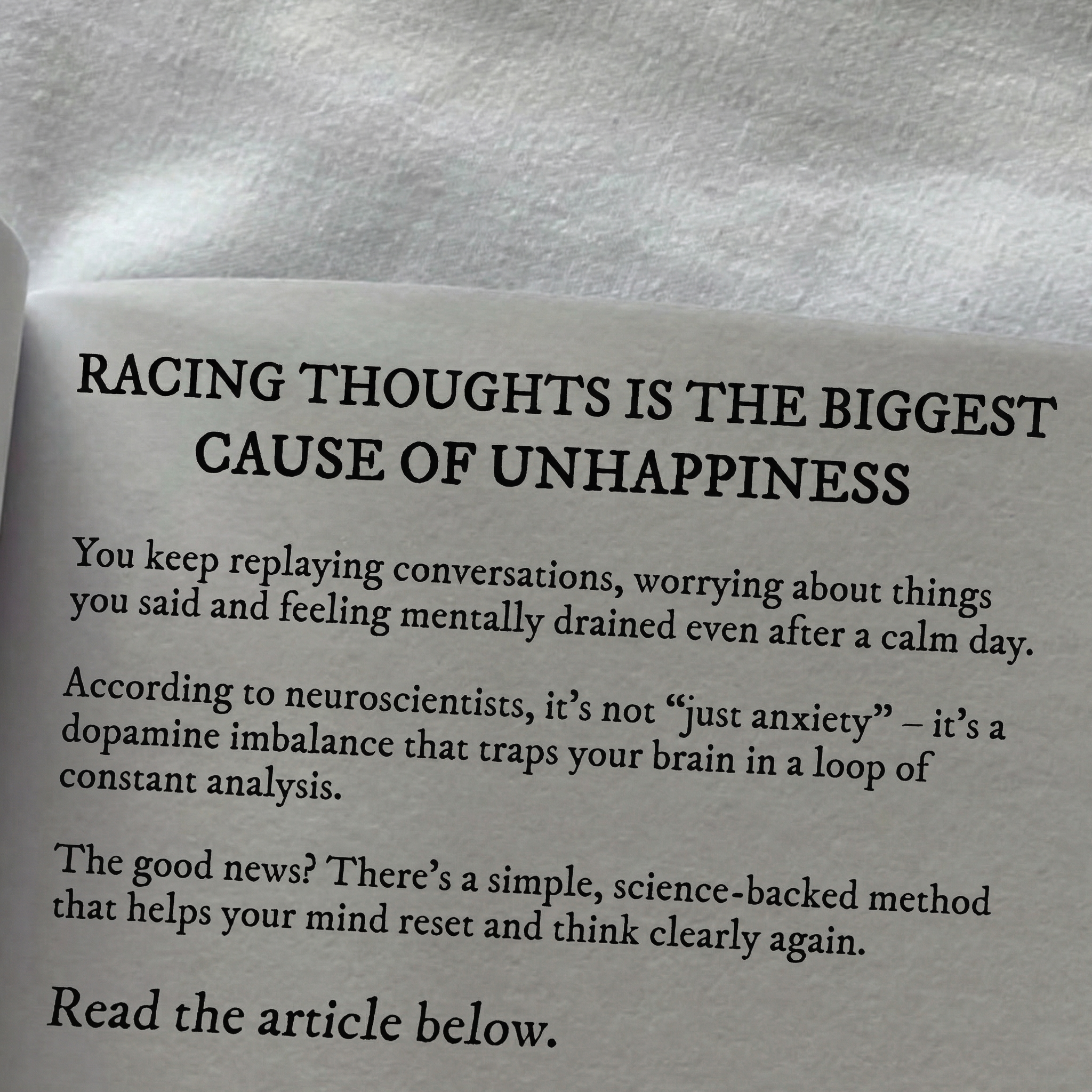 The Serenity Times Facebook ad: Read This If You’re Tired.