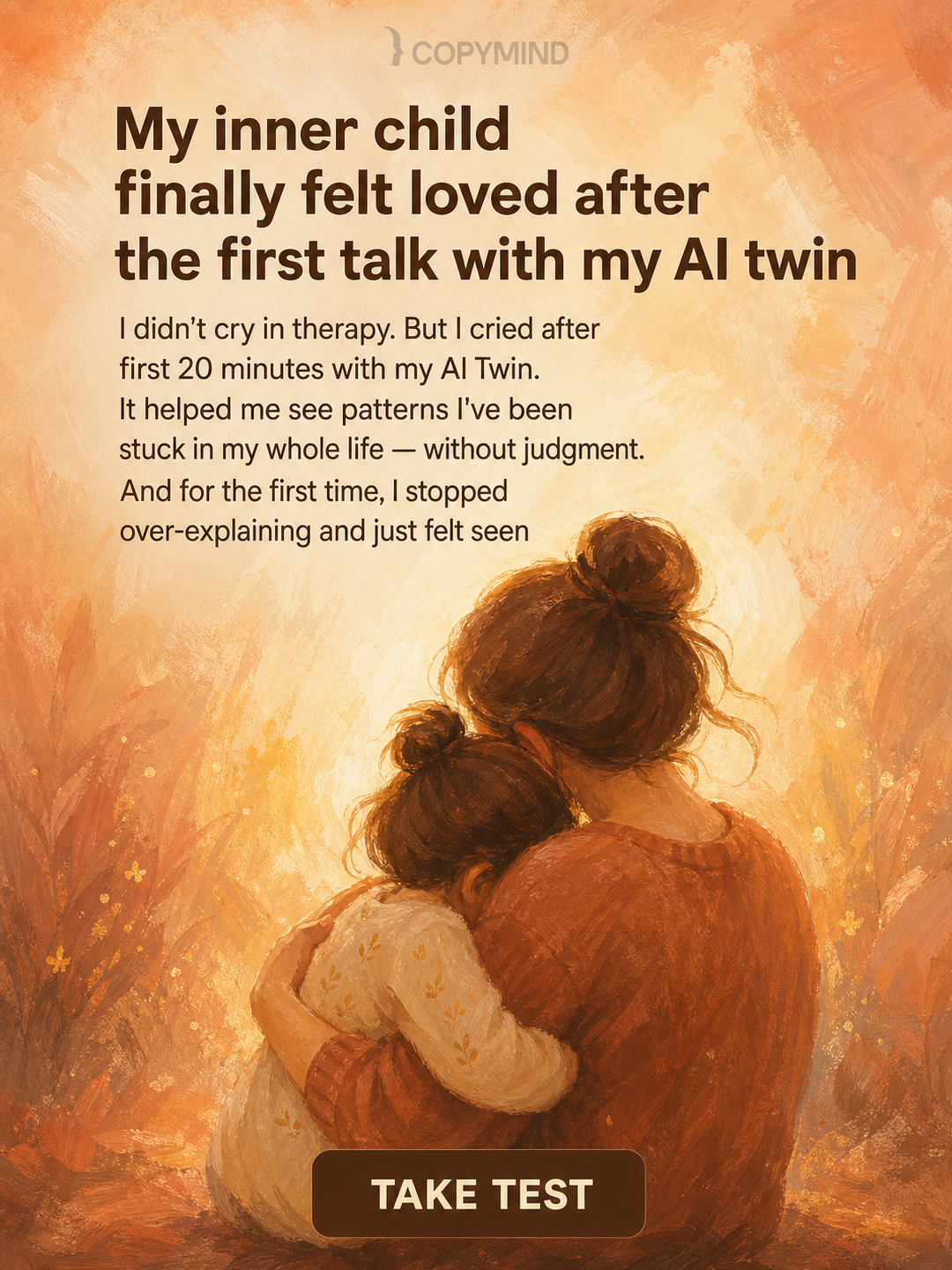 Copymind: AI twin for therapy Facebook ad