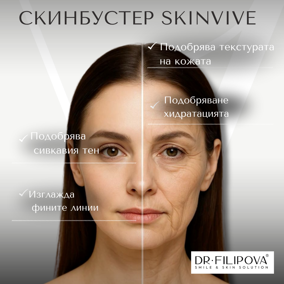 Dr. Filipova Dental & Aesthetic Clinic Facebook ad: Skinvive by Juvéderm, ново поколение хидратация за сияйна…