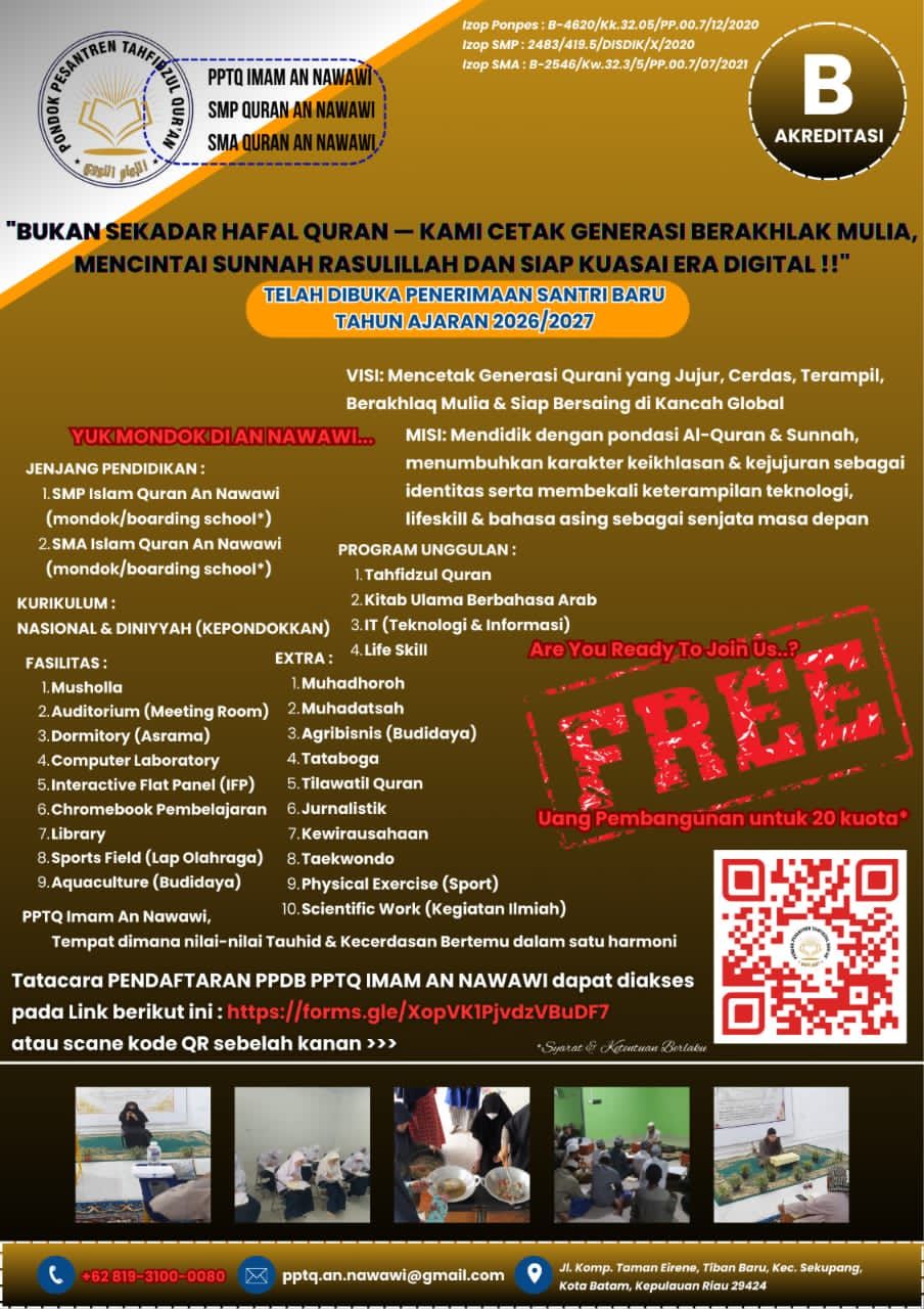 PPTQ Imam An Nawawi Facebook ad: *Anak Hebat itu bukan hanya Cerdas, tetapi juga…