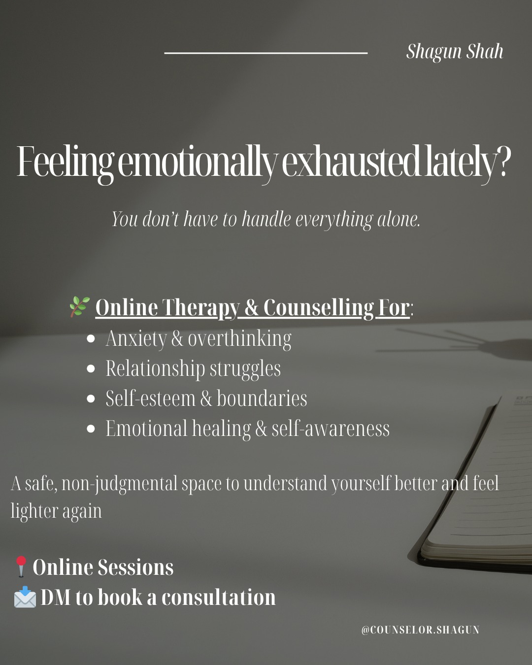 counselor.shagun Facebook ad: Some struggles don’t look serious from the outside…
