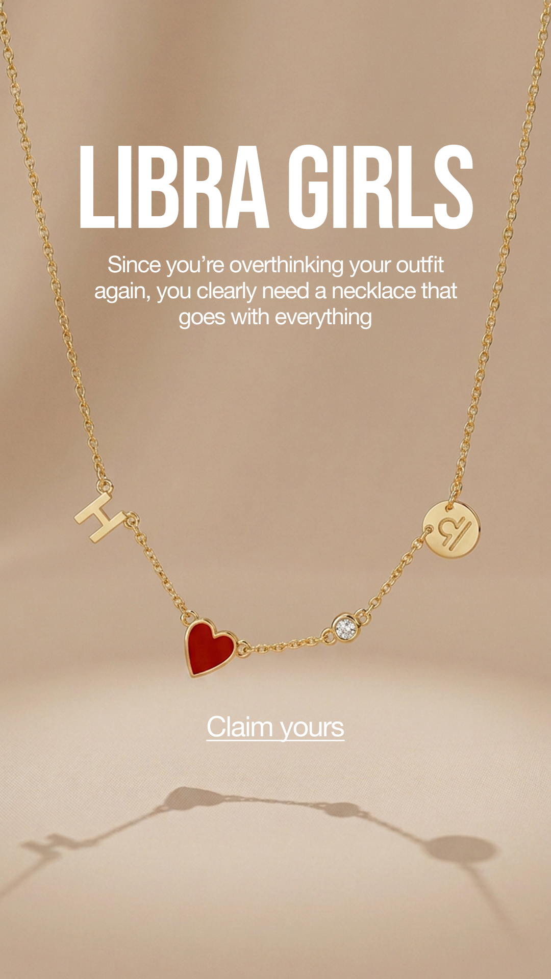 Oak and Luna Facebook ad: A necklace that’s based on your sign