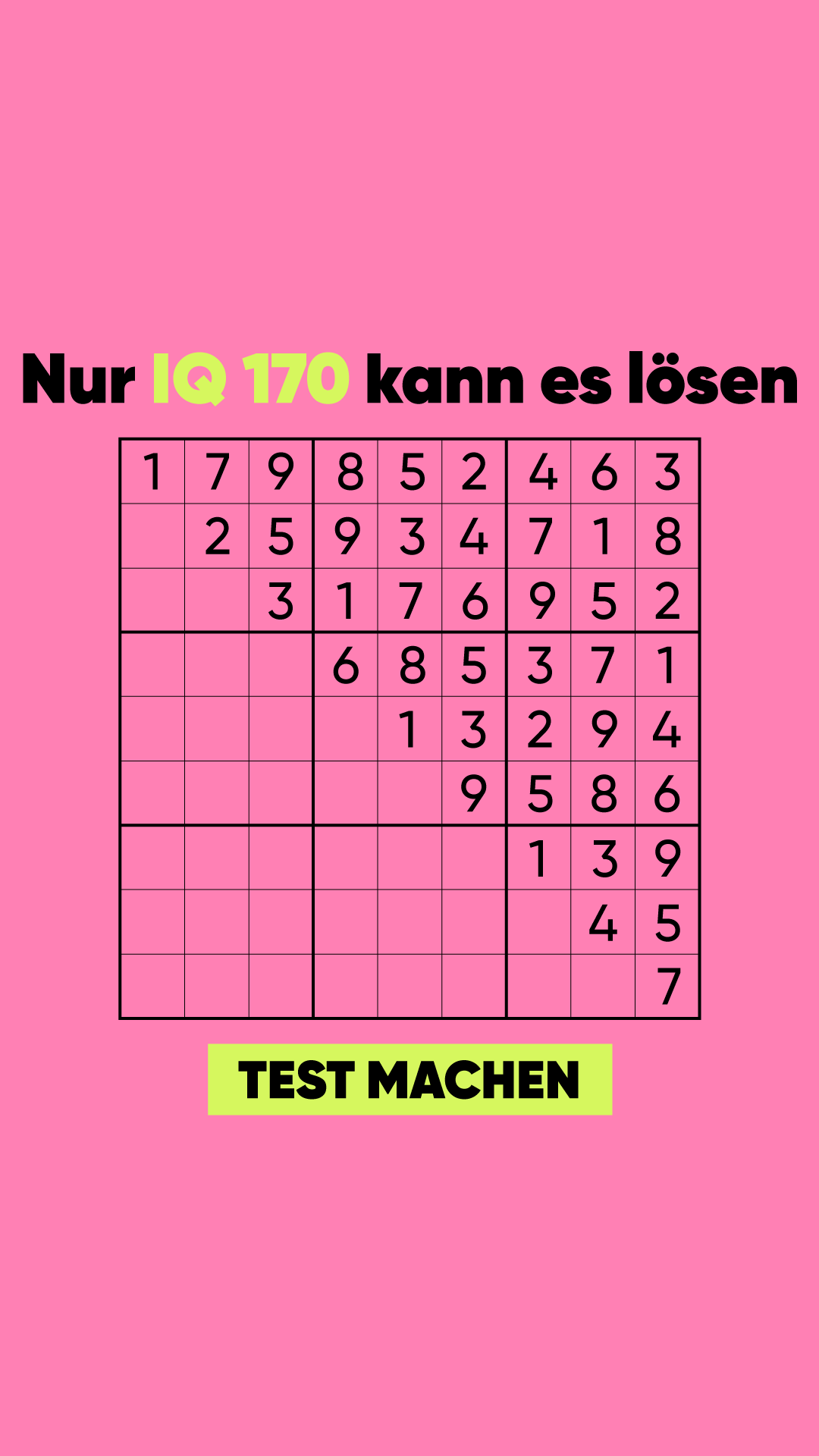 International IQ test Facebook ad