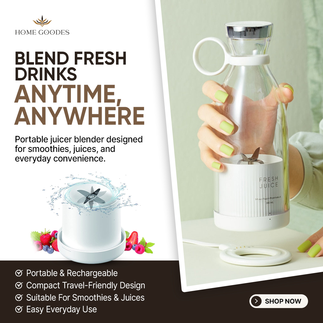 HomeGoodes Facebook ad: Blend Fresh Drinks Anytime, Anywhere