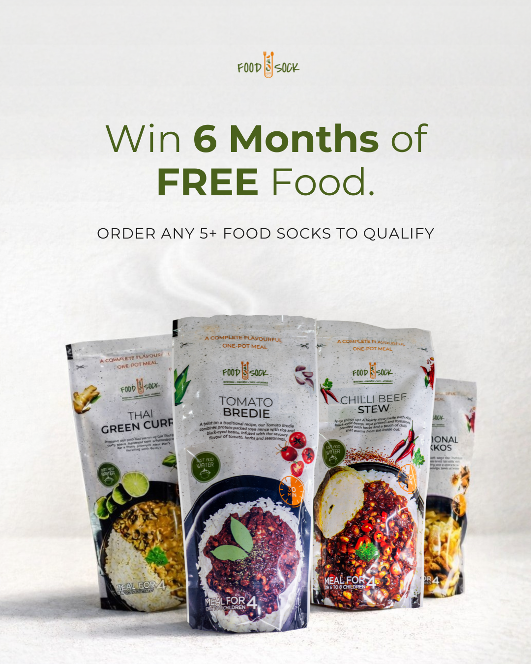 Food Sock Facebook ad: Get 6 Months of Free Meals