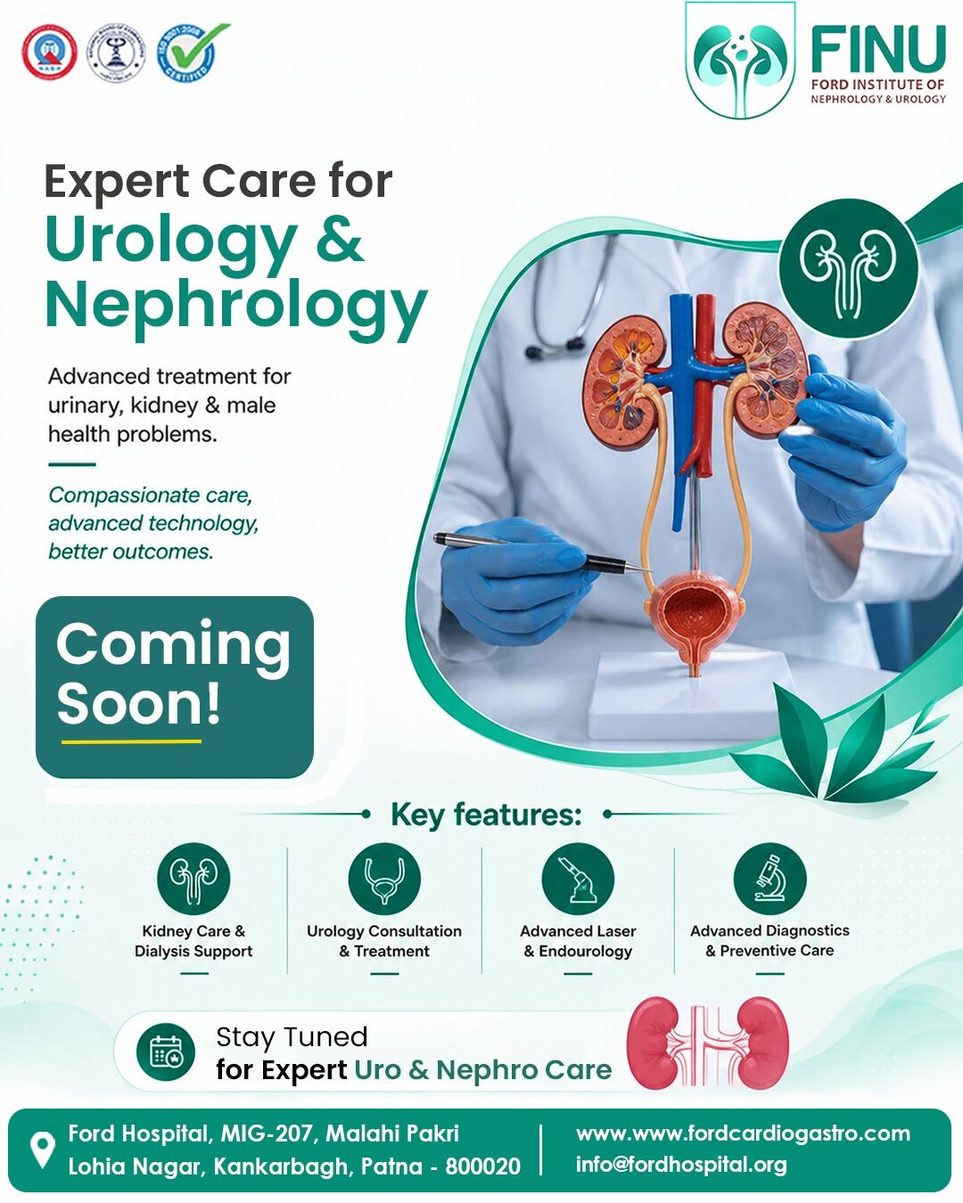 Ford Institute of Nephrology & Urology Facebook ad: Expert care for your kidney & urinary health…