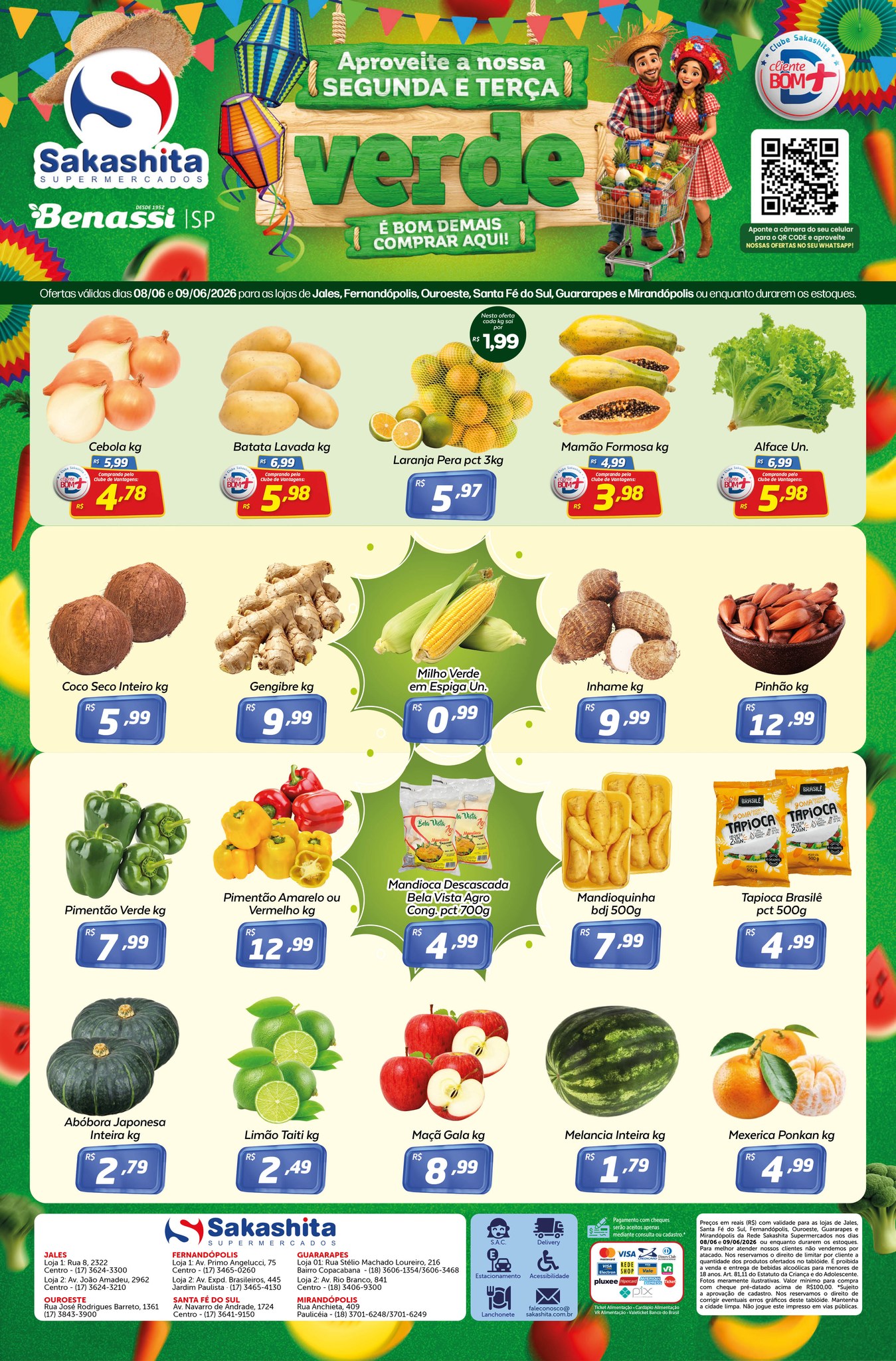 Sakashita Supermercados Facebook ad: Segunda e Terça Verde com ofertas fresquinhas esperando…