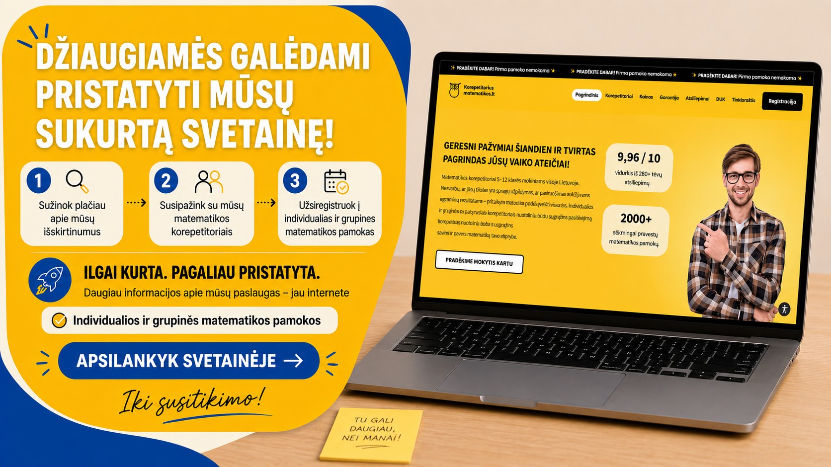 Korepetitorius Matematikos Facebook ad: Profesionalūs matematikos korepetitoriai internetu 2026