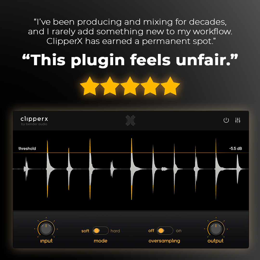 Bender Audio Facebook ad: Most tools kill your mix. ClipperX keeps it alive.