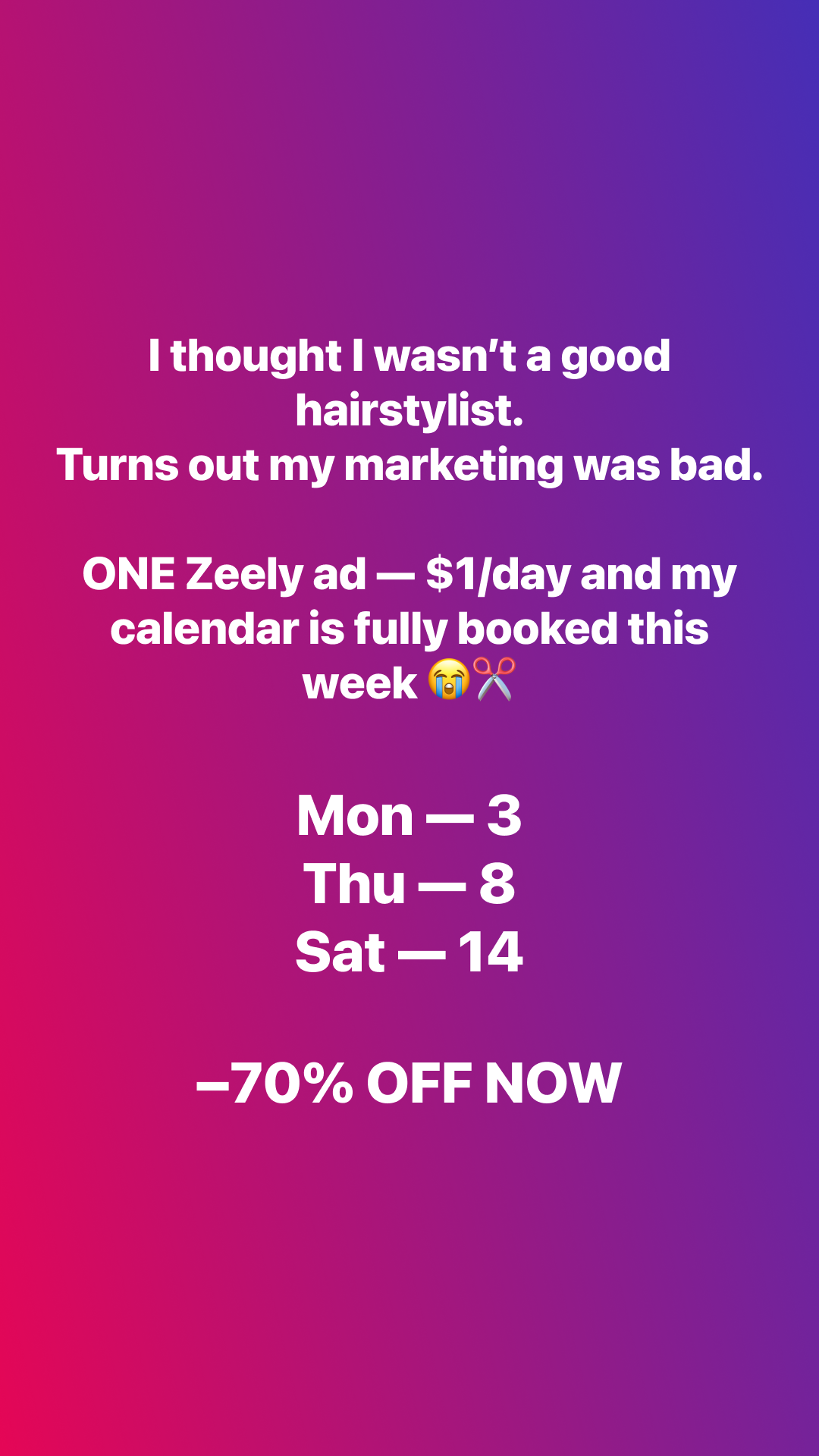 Zeely Facebook ad