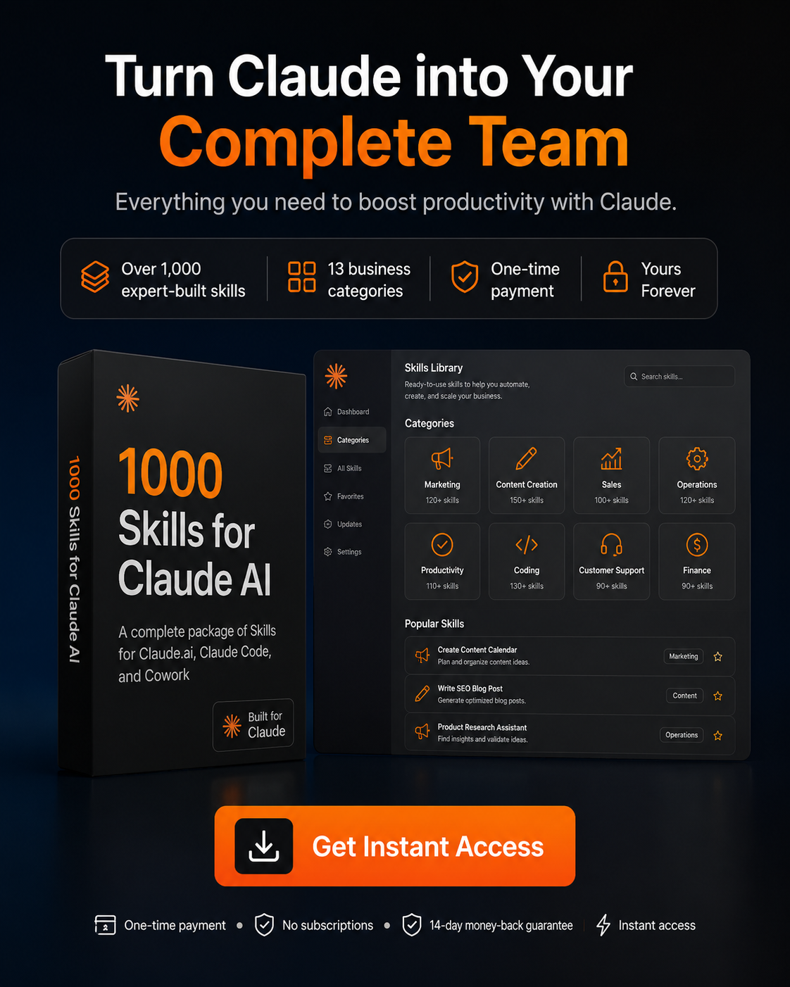 Skills AI Pack Facebook ad: Unlock 1000+ Expert-Level Claude Skills