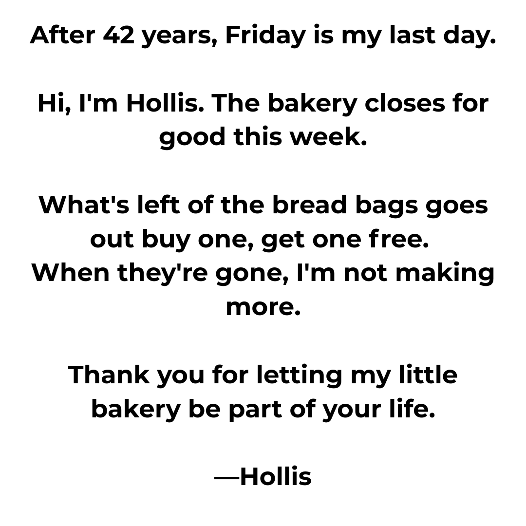 Brenners Bakery Facebook ad