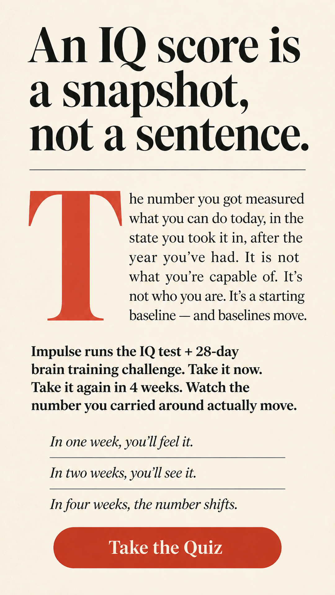 Impulse: Brain Training & Self-Discovery Facebook ad