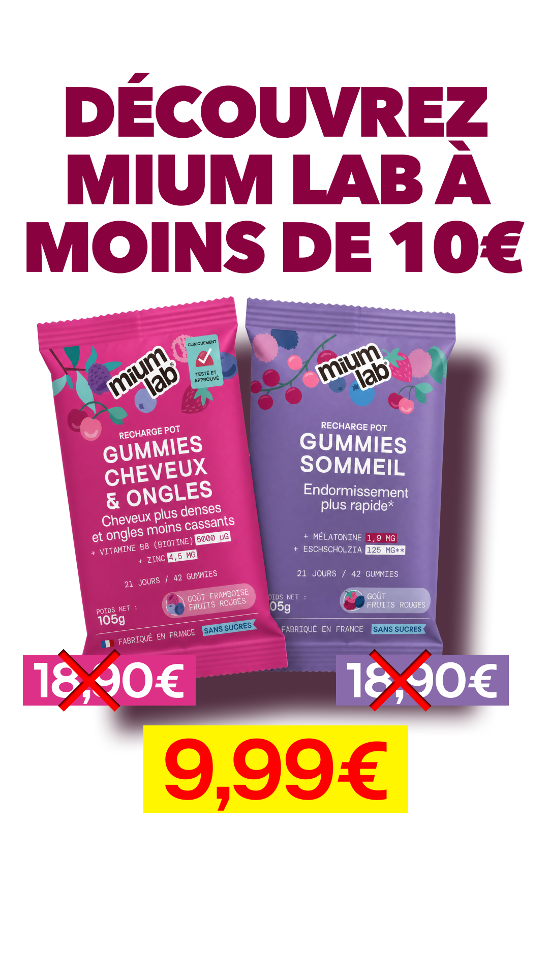 Mium Lab Facebook ad: + de 16 000 clients satisfaits
