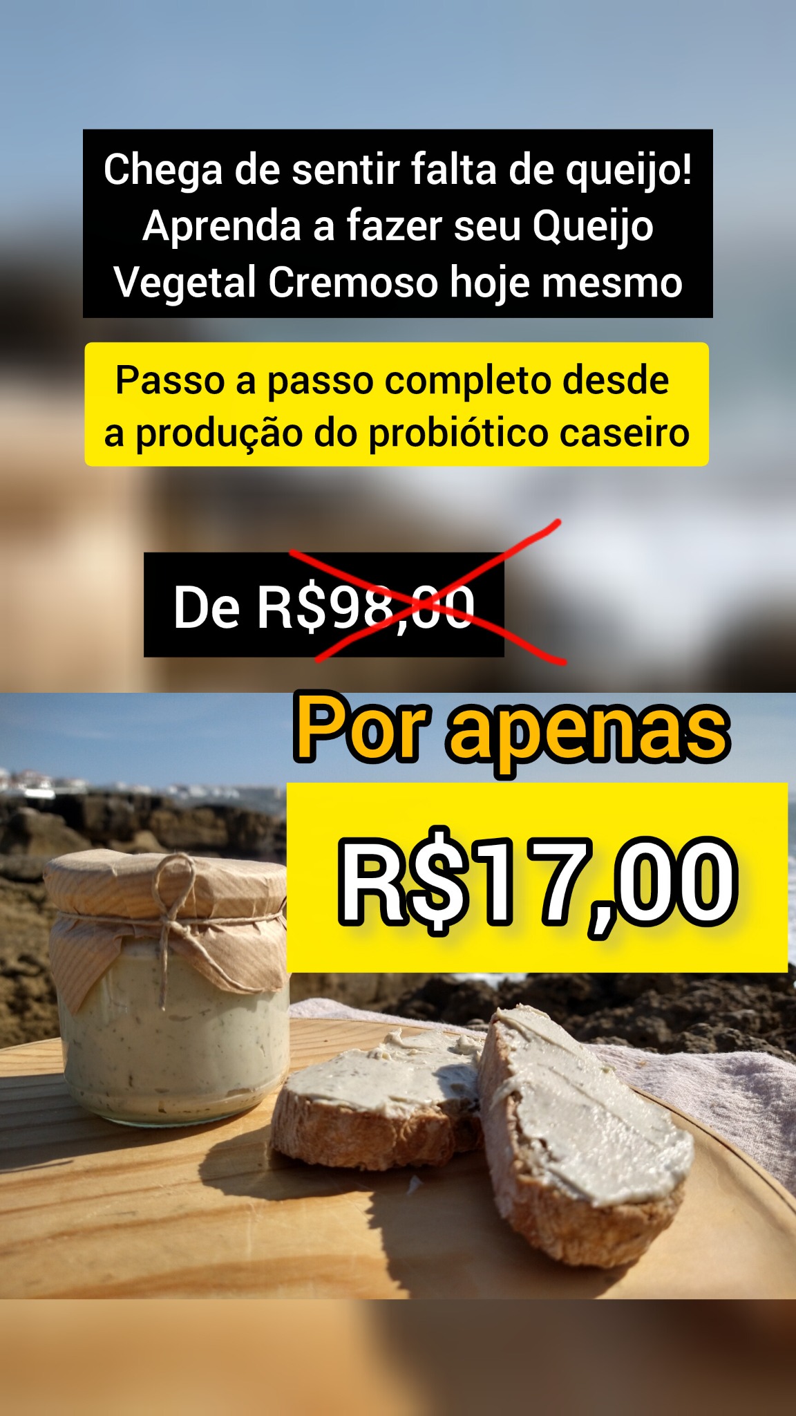Vegan Cheese Lover Facebook ad: Queijo Vegetal Cremoso - sua solução