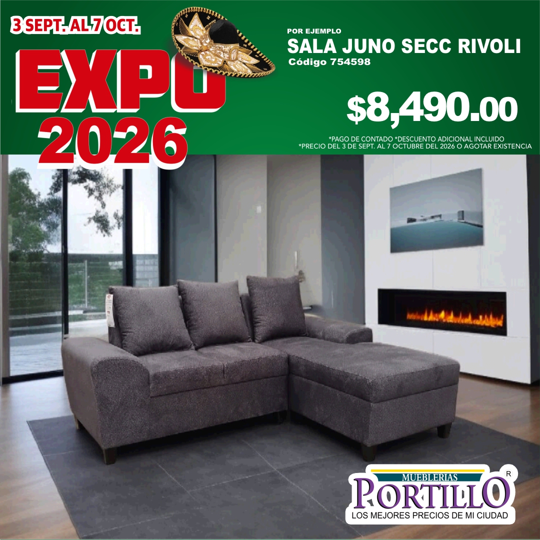Mueblerias Portillo S.A. de C.V. Facebook ad: Llegó la GRAN EXPO HOGAR a Mueblerías Portillo.