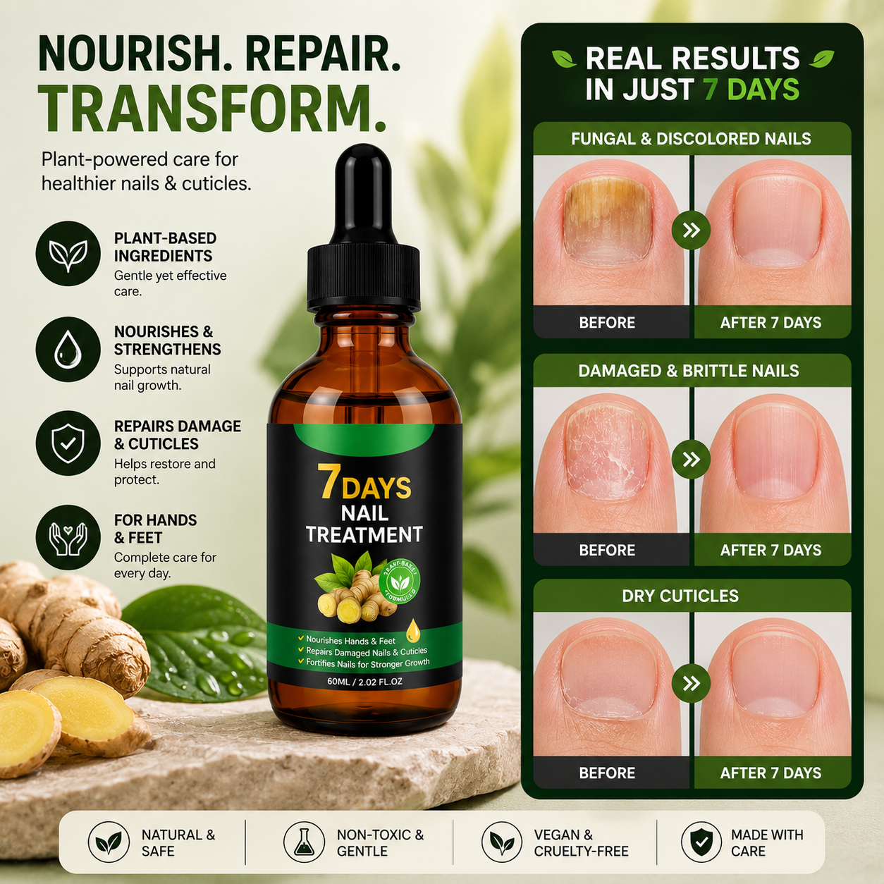 Beauty Anah Facebook ad: Restore Clear, Healthy-Looking Nails