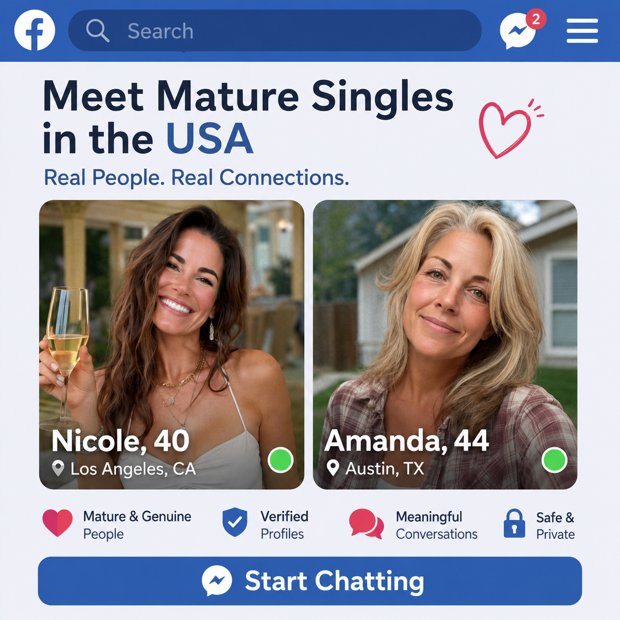 Gotiglacialsh Facebook ad: Tap to see who’s online