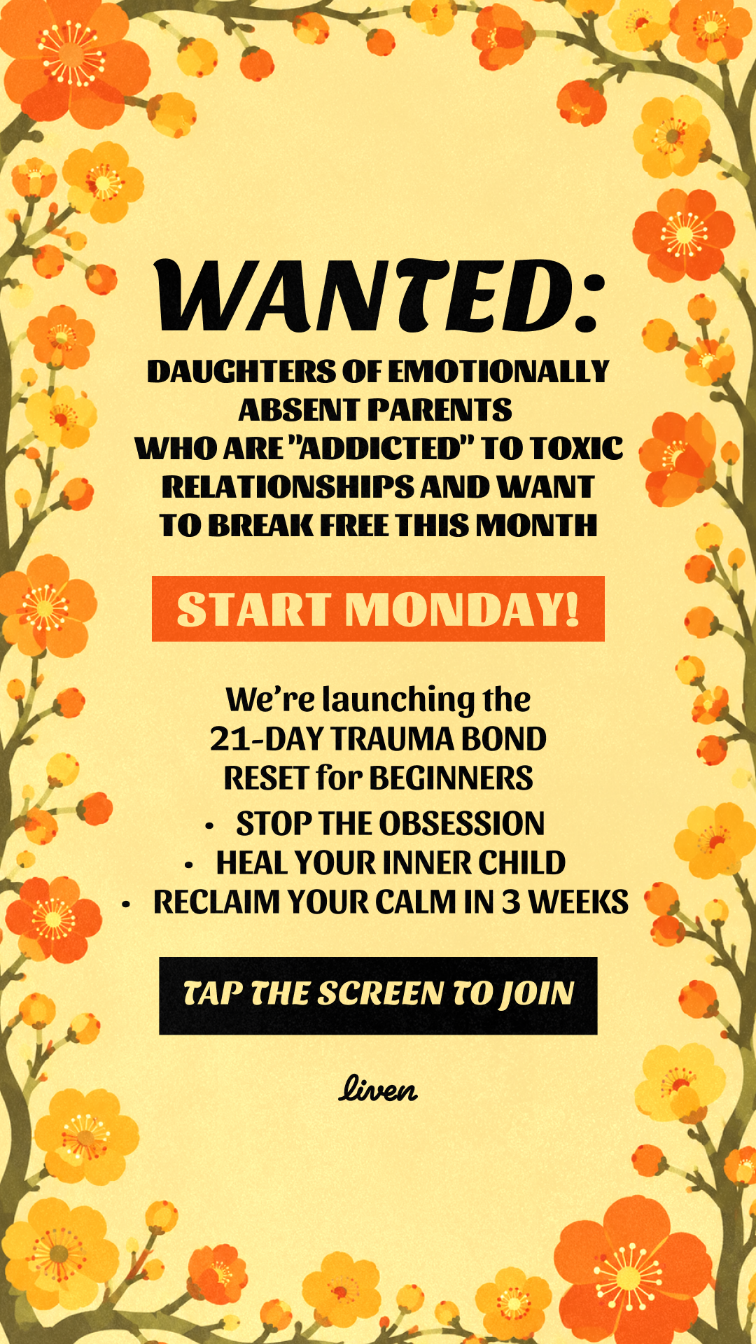 Liven: Self-Discovery Community Facebook ad