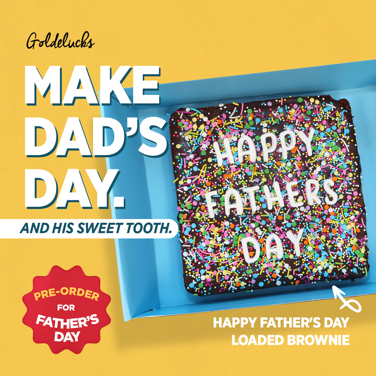 Goldelucks Facebook ad: Delivering Sat & Sun