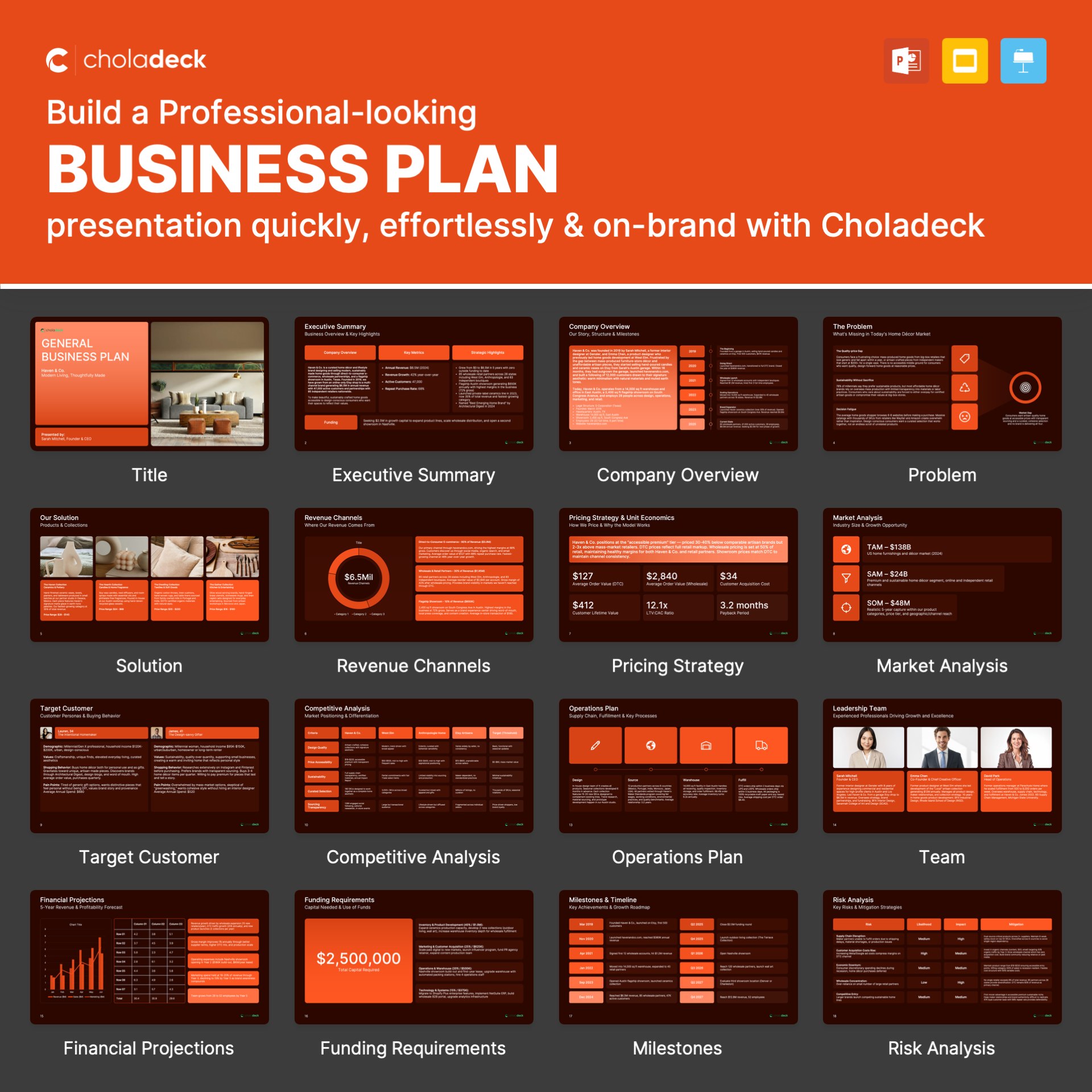 Choladeck Facebook ad: Imagine creating stunning Business Plan presentations in…