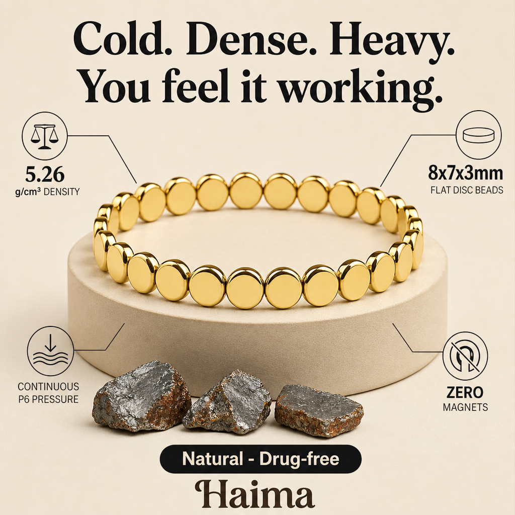 Dr. Ellen Hart Perimenopause & Hormone Health Facebook ad: Haima Hematite Bracelet | Your Natural Menopause Solution
