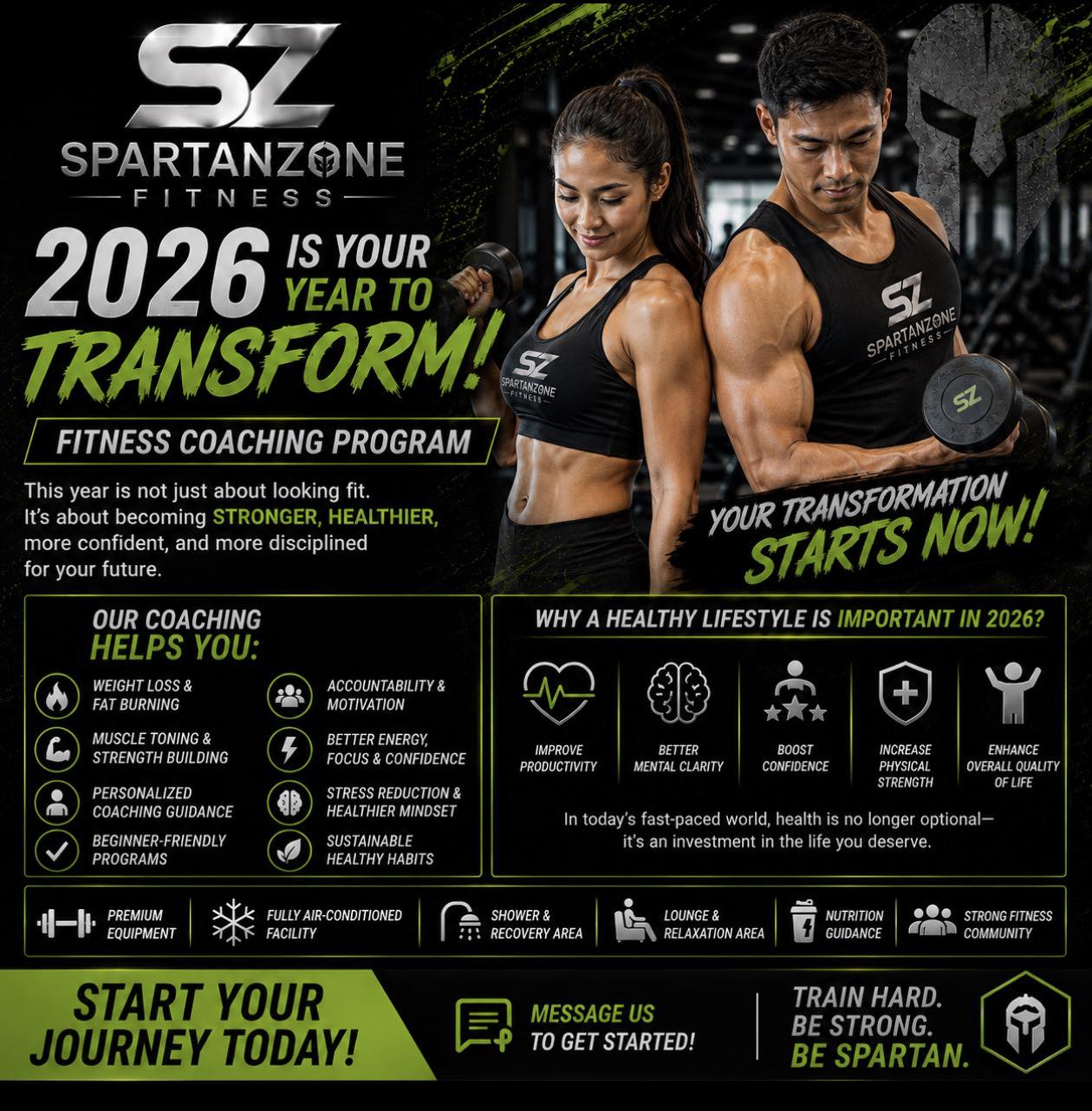 Spartanzone Fitness- Negros Island Facebook ad: 2026 IS YOUR YEAR TO TRANSFORM.