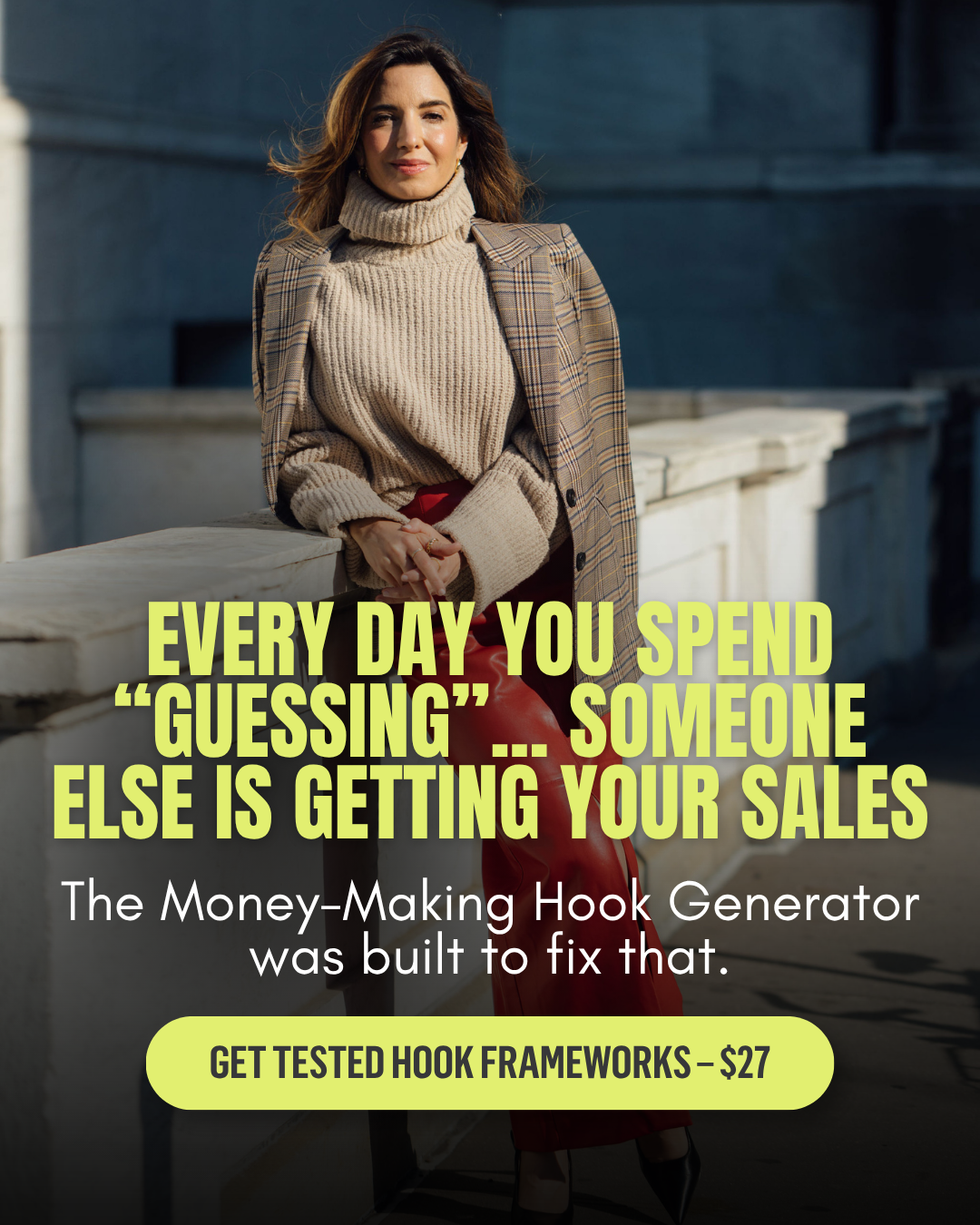 Marie Forleo Facebook ad: Make more sales with strong hooks!