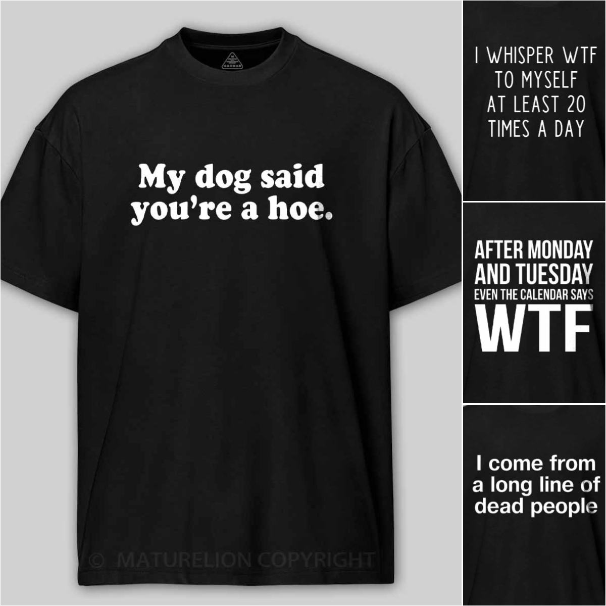 Maturelion Funny Clothing Facebook ad: Wear your sense of humor.