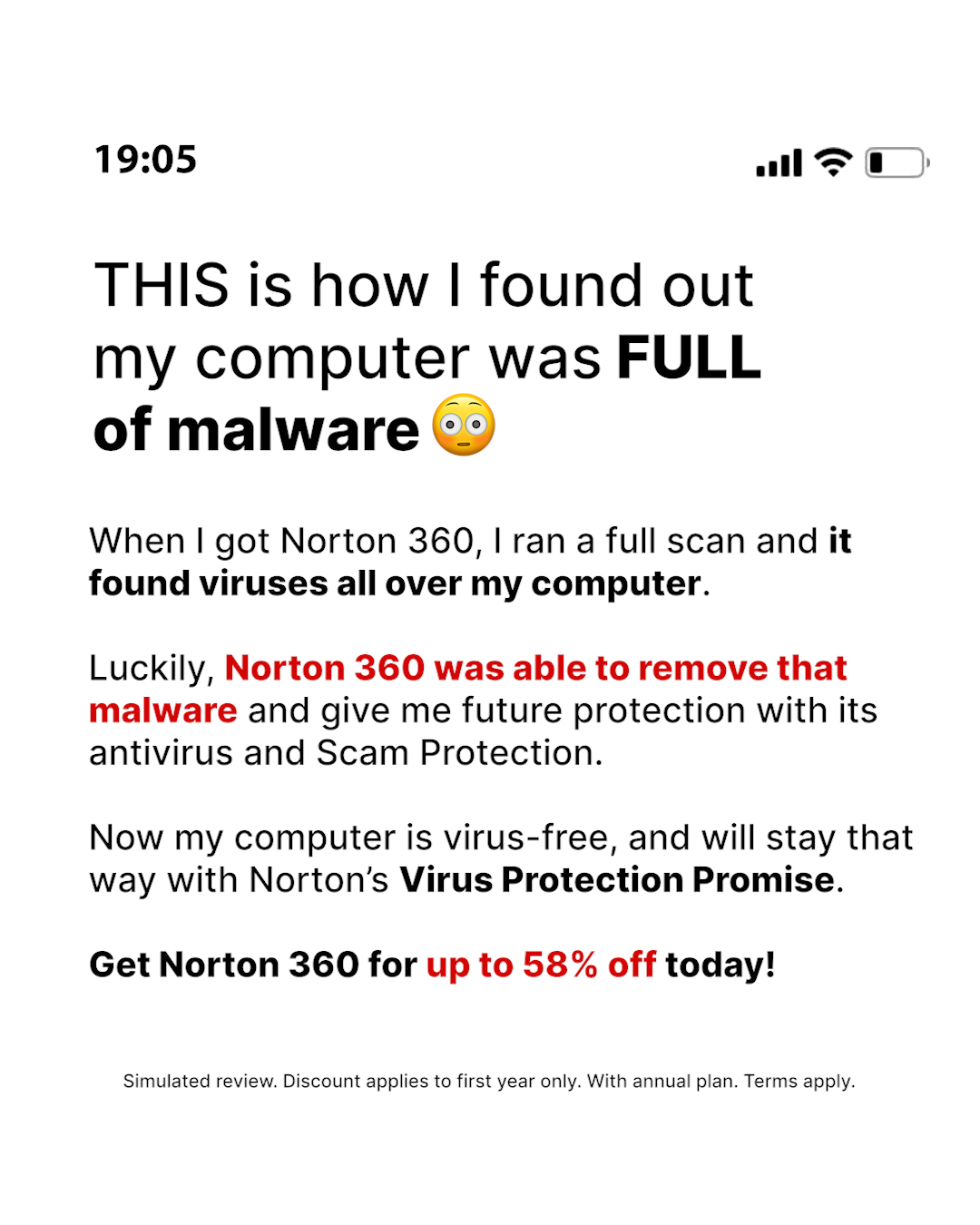 Norton Facebook ad