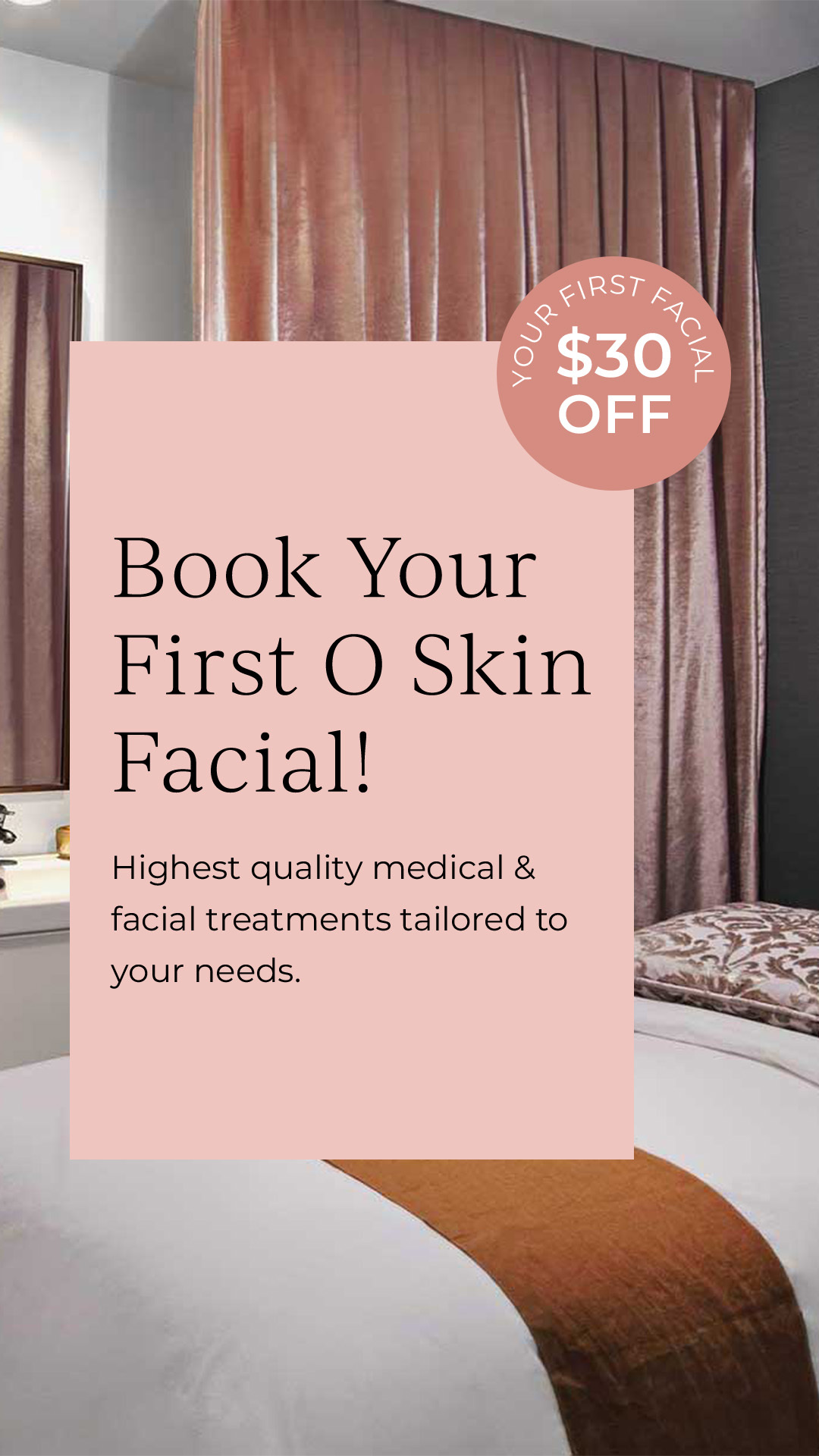 Olivia Quido Skincare Facebook ad: $30 Off Your First Facial