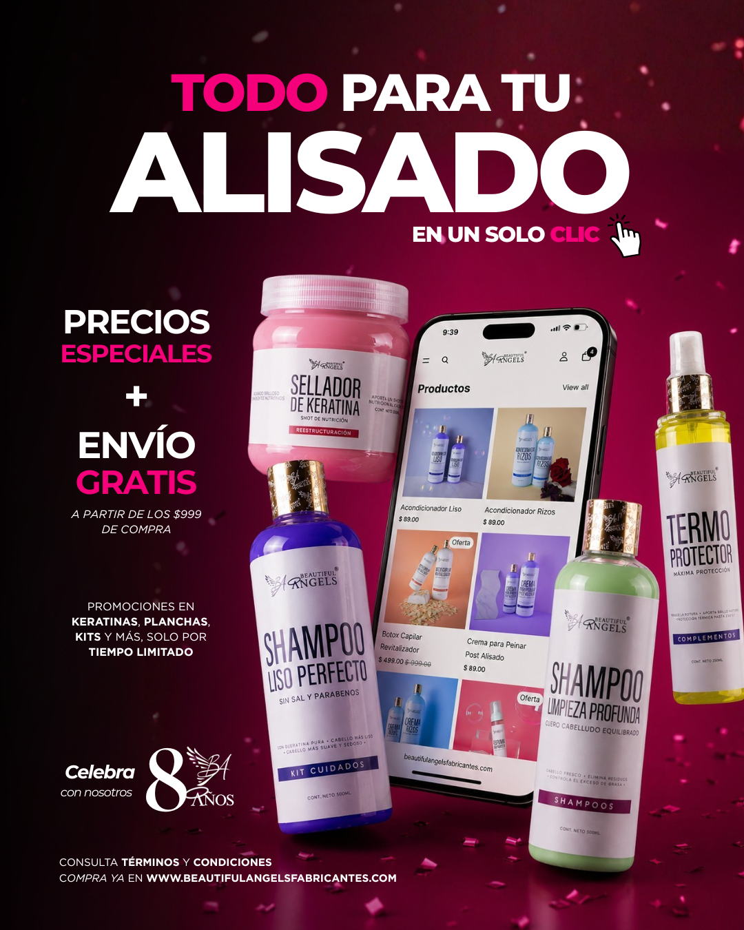 Beautiful Angels Facebook ad: ¡Todo para tu alisado en un solo clic!